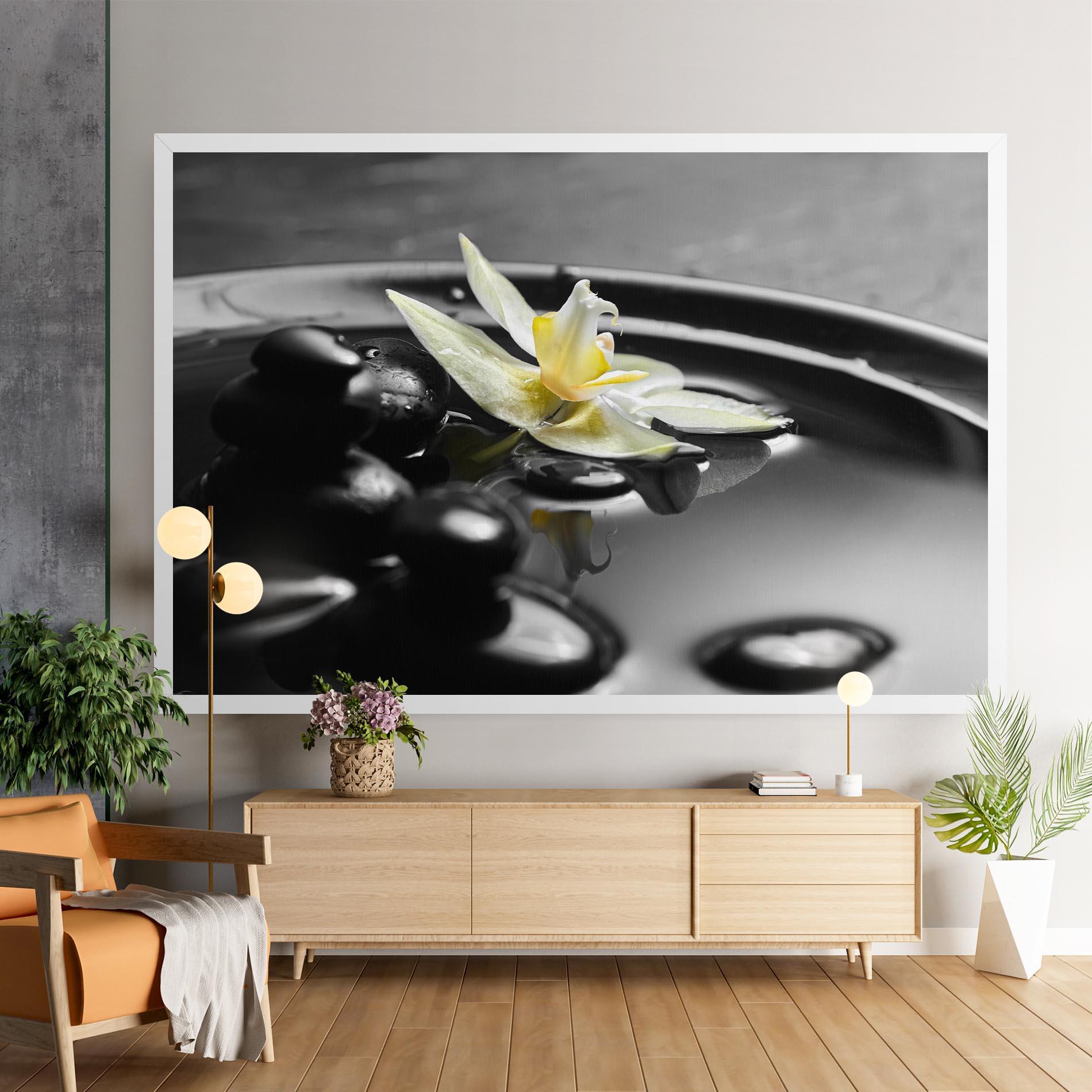 Leinwandbild Pebbles Yellow Flower mockup 9