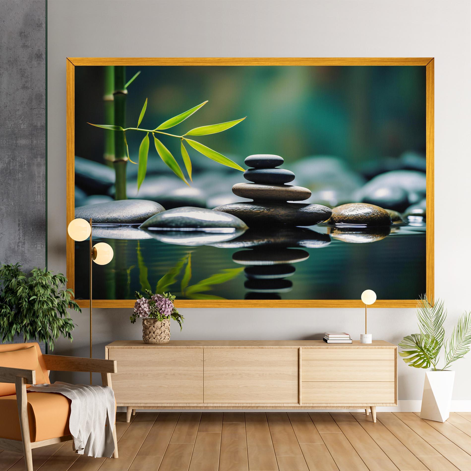 Leinwandbild Bamboo Stones mockup 9