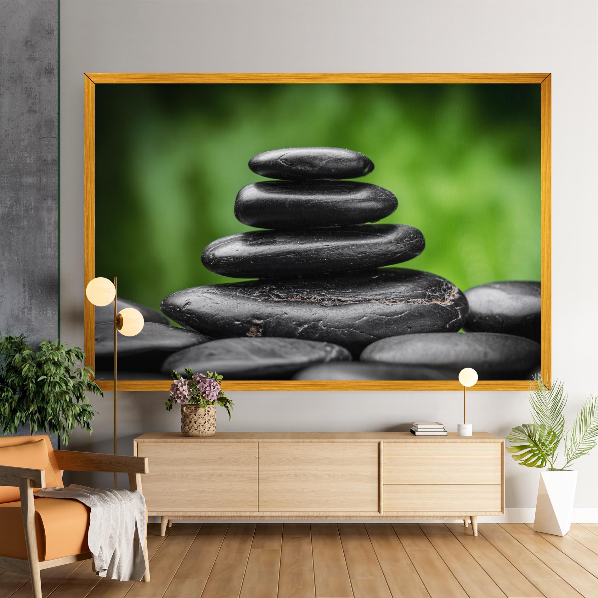 Leinwandbild Black Stone Meditation mockup 9