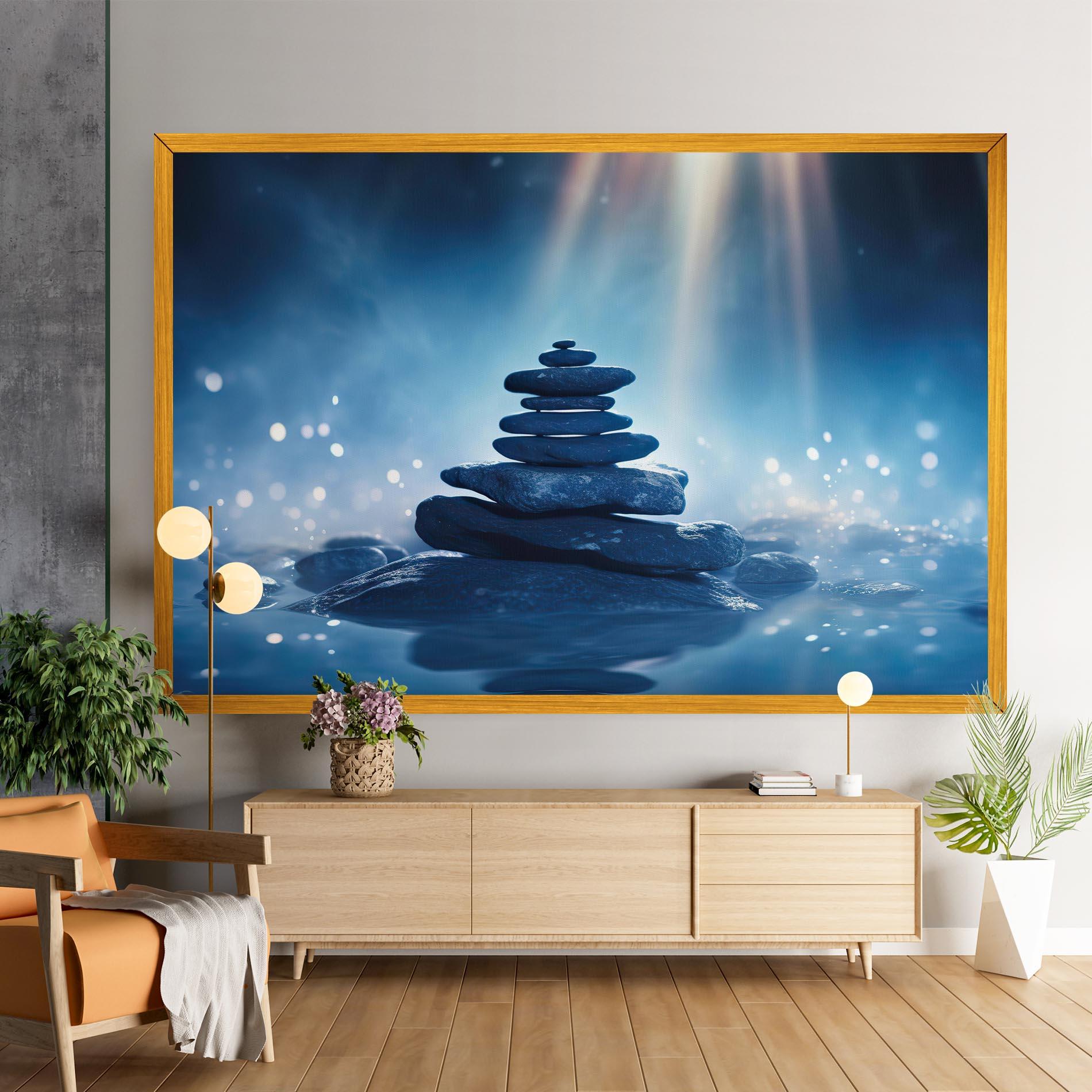 Leinwandbild Blue Light Stone mockup 9