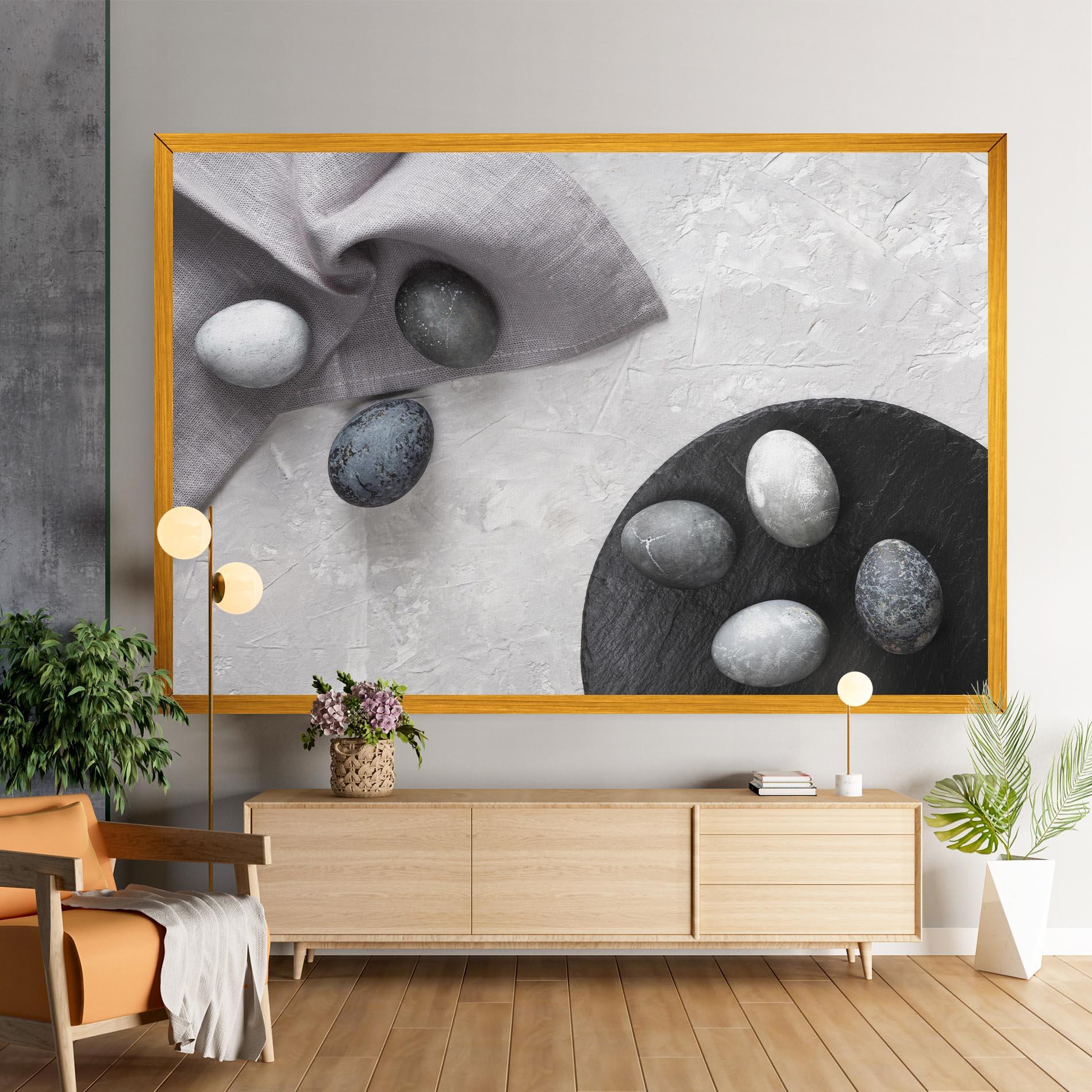 Leinwandbild Eggs Stone mockup 9