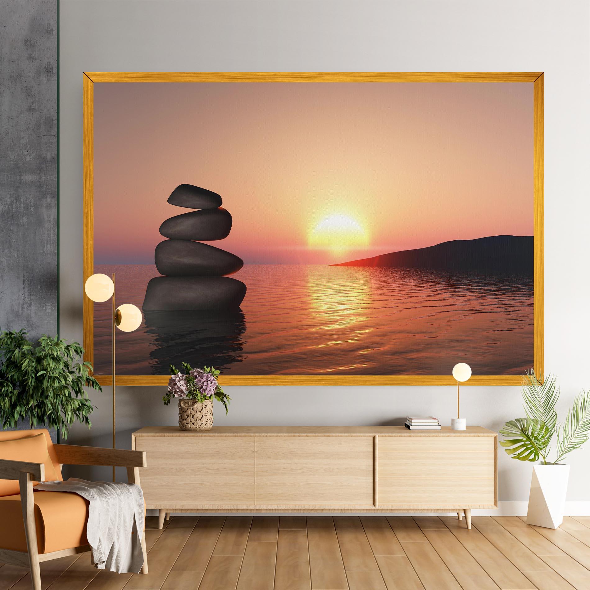 Leinwandbild Peace And Sunset mockup 9