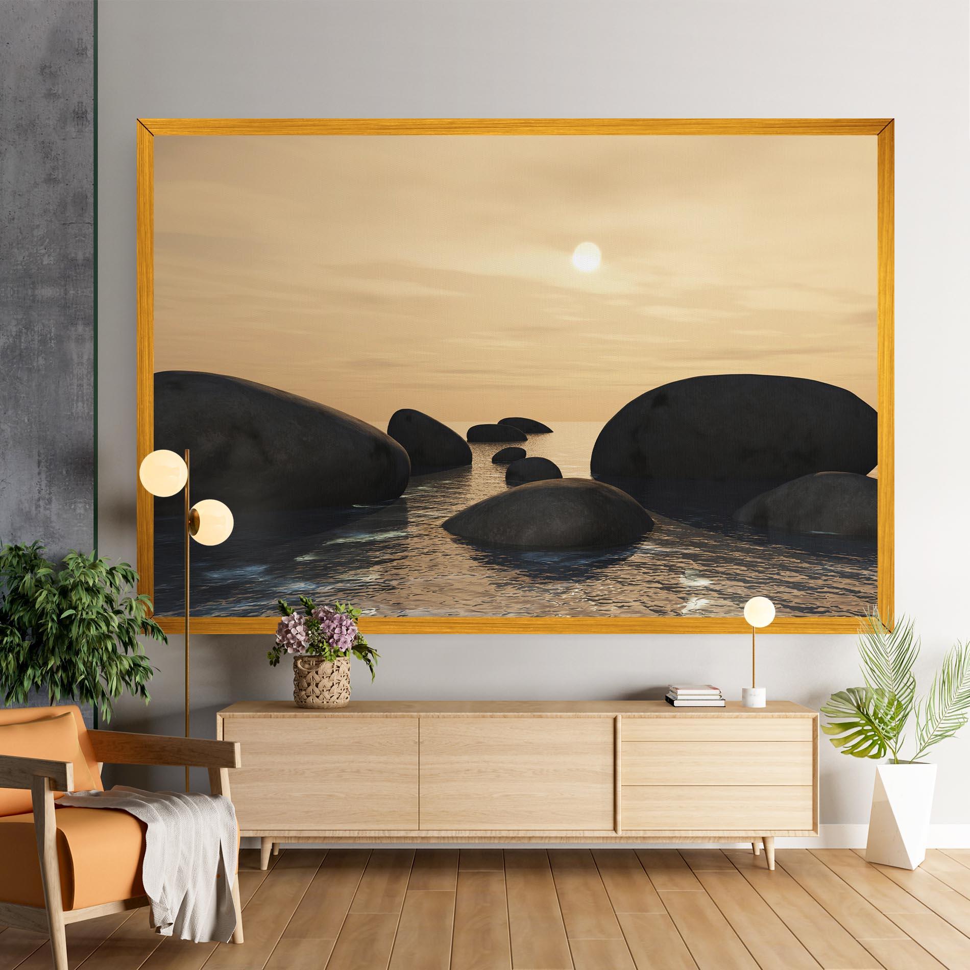 Leinwandbild Peace Rock mockup 9