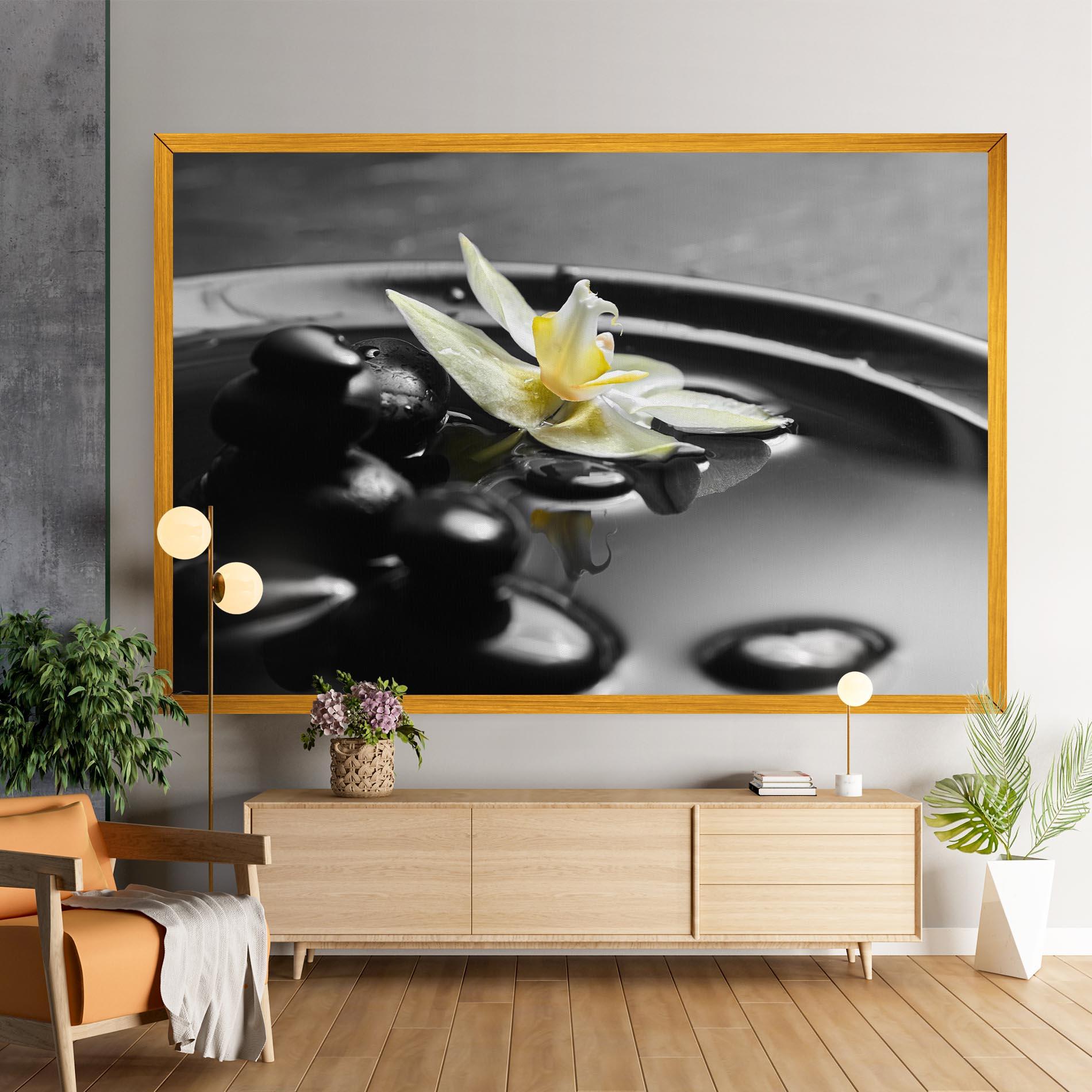 Leinwandbild Pebbles Yellow Flower mockup 9