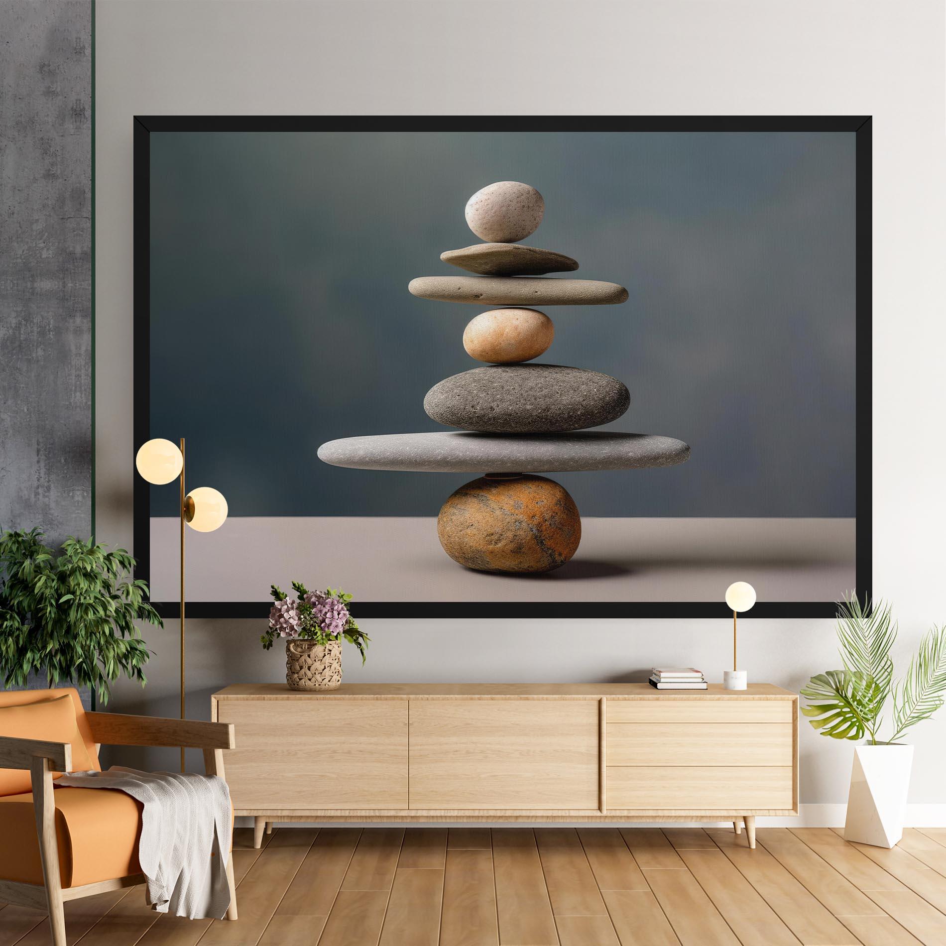Leinwandbild Balance Pebbles Pyramid mockup 9