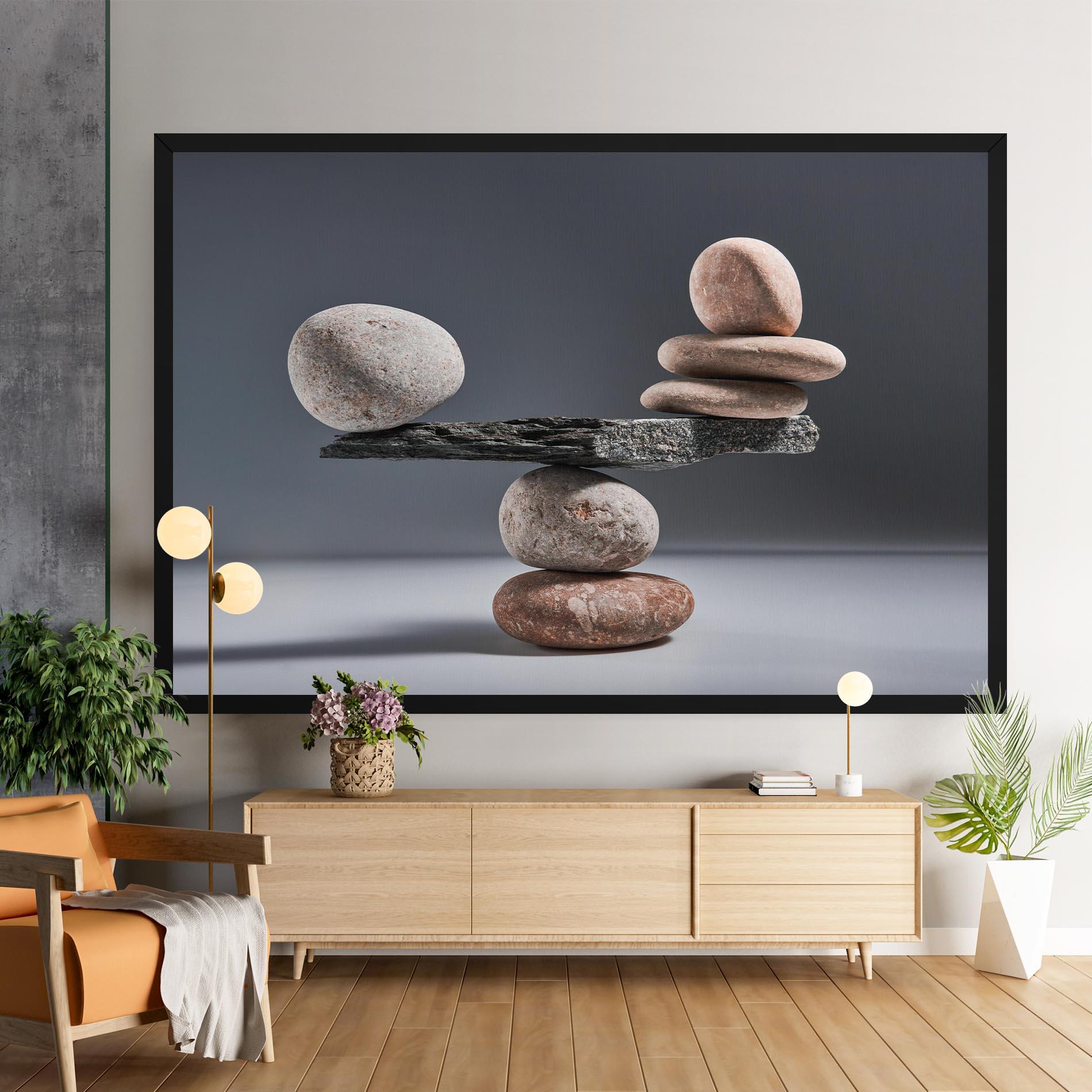 Leinwandbild Balancing Pebbles mockup 9
