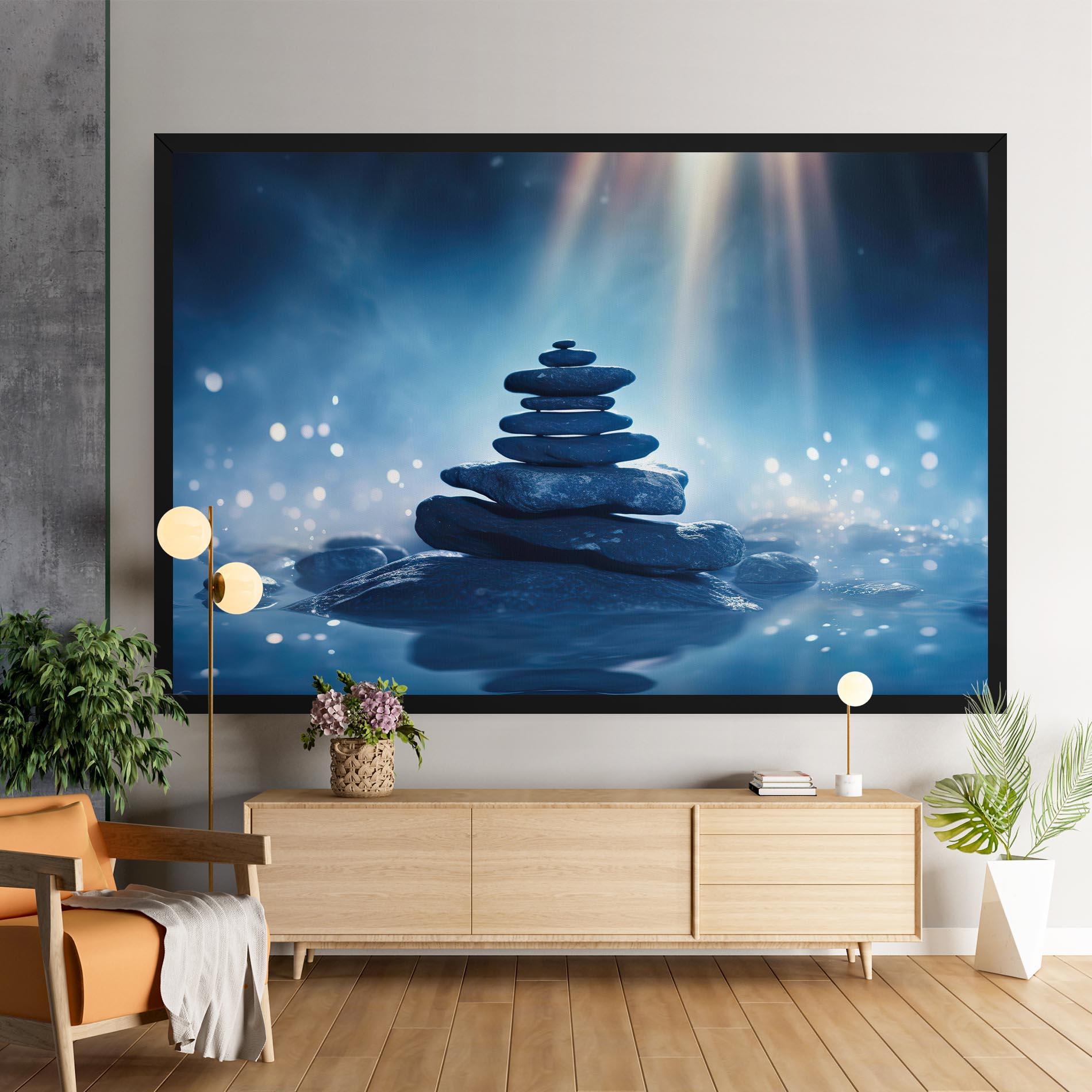 Leinwandbild Blue Light Stone mockup 9