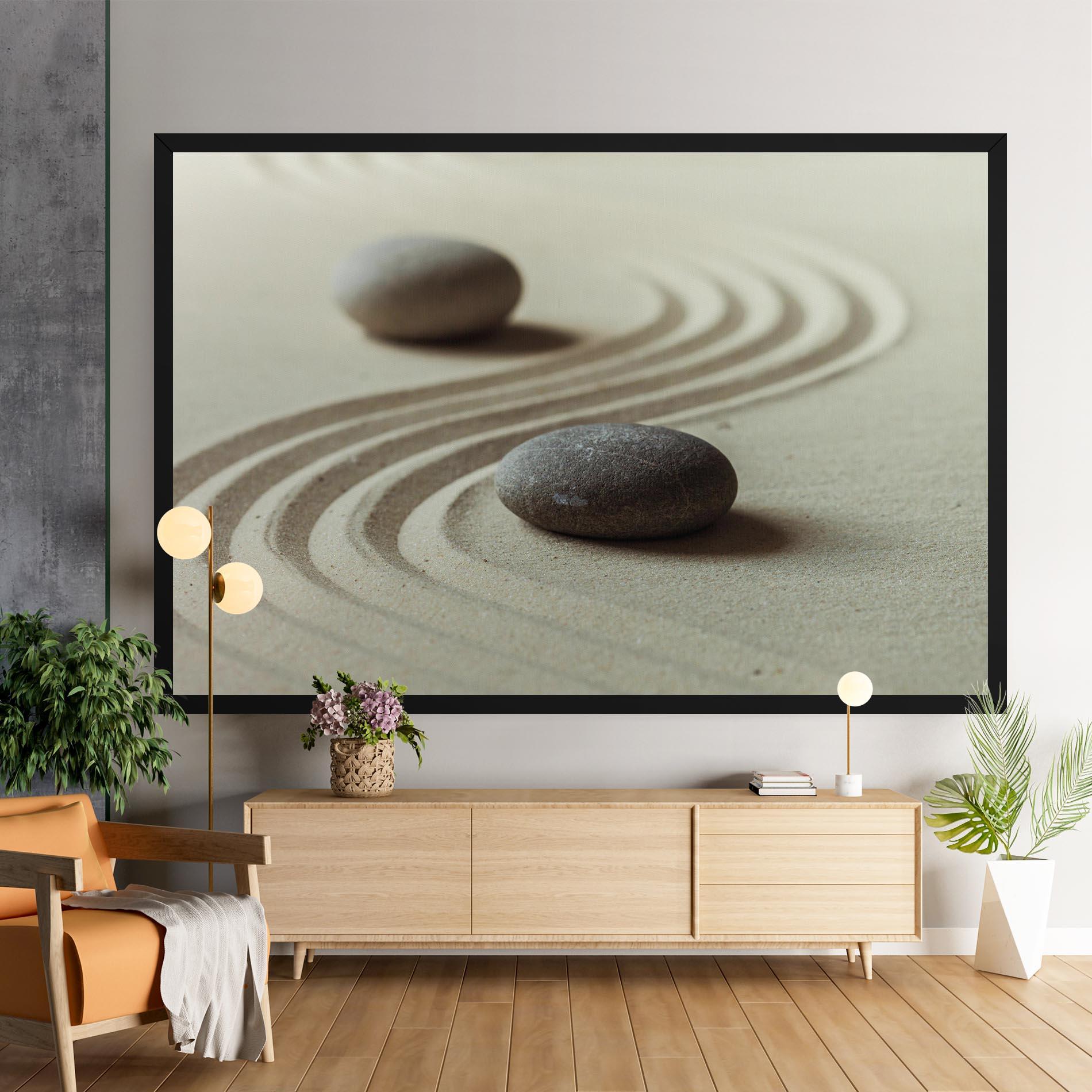 Leinwandbild Cream Sand Stones mockup 9