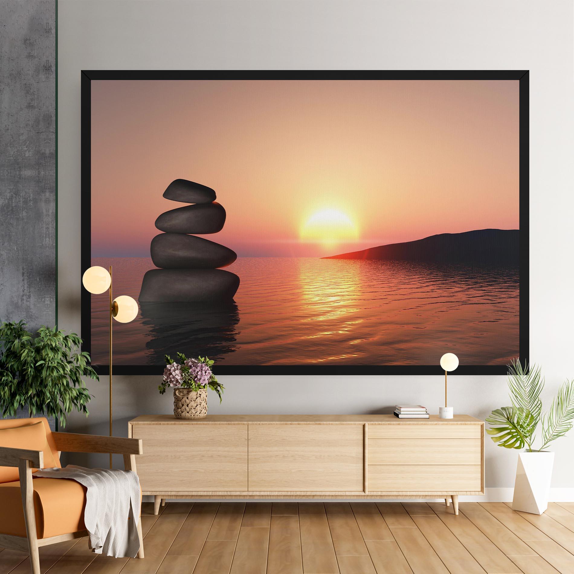 Leinwandbild Peace And Sunset mockup 9