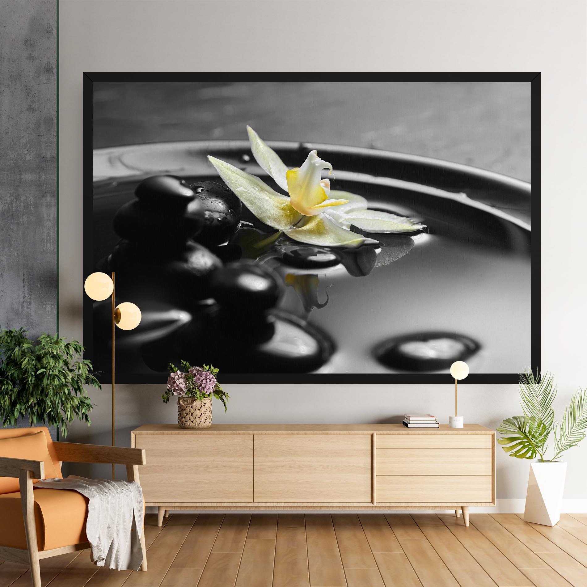 Leinwandbild Pebbles Yellow Flower mockup 9