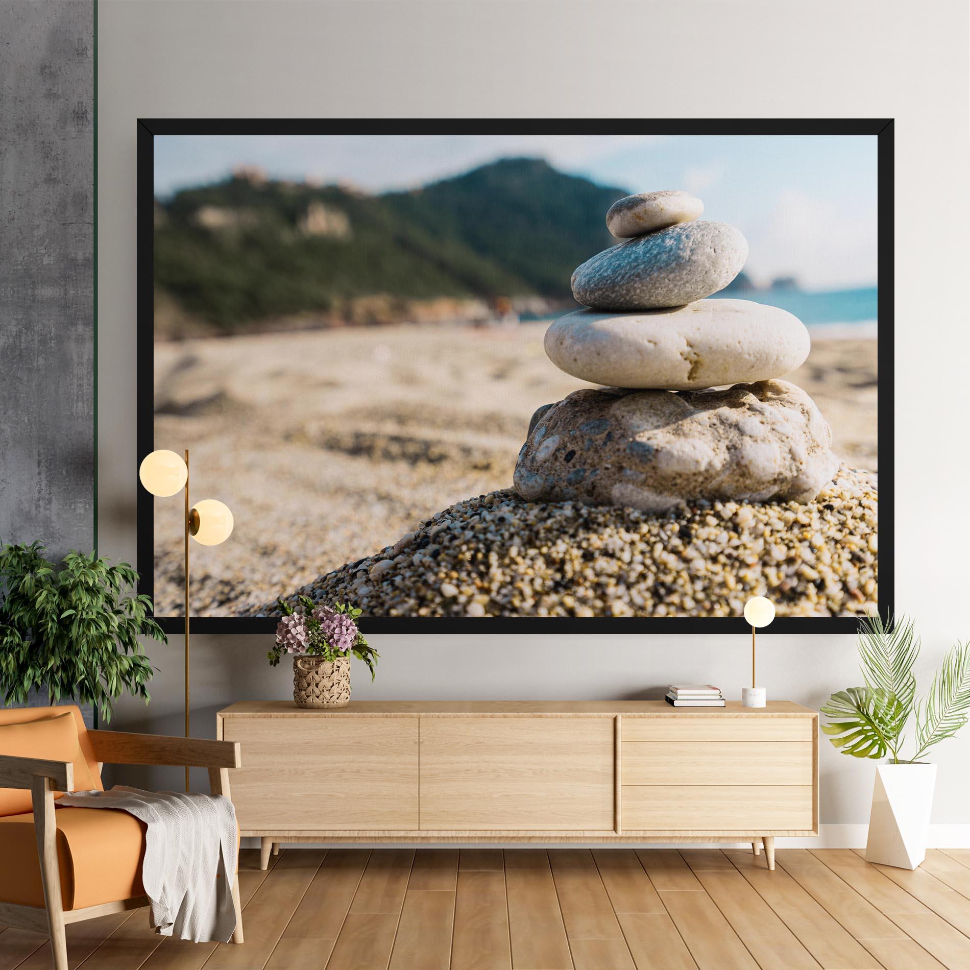 Leinwandbild Pyramid Stones Beach mockup 9