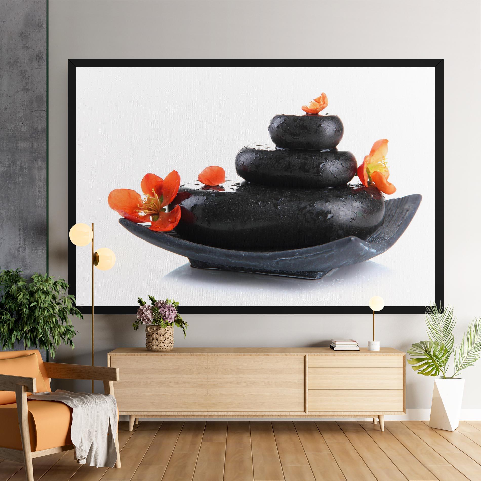 Leinwandbild Spa Stones Flowers mockup 9