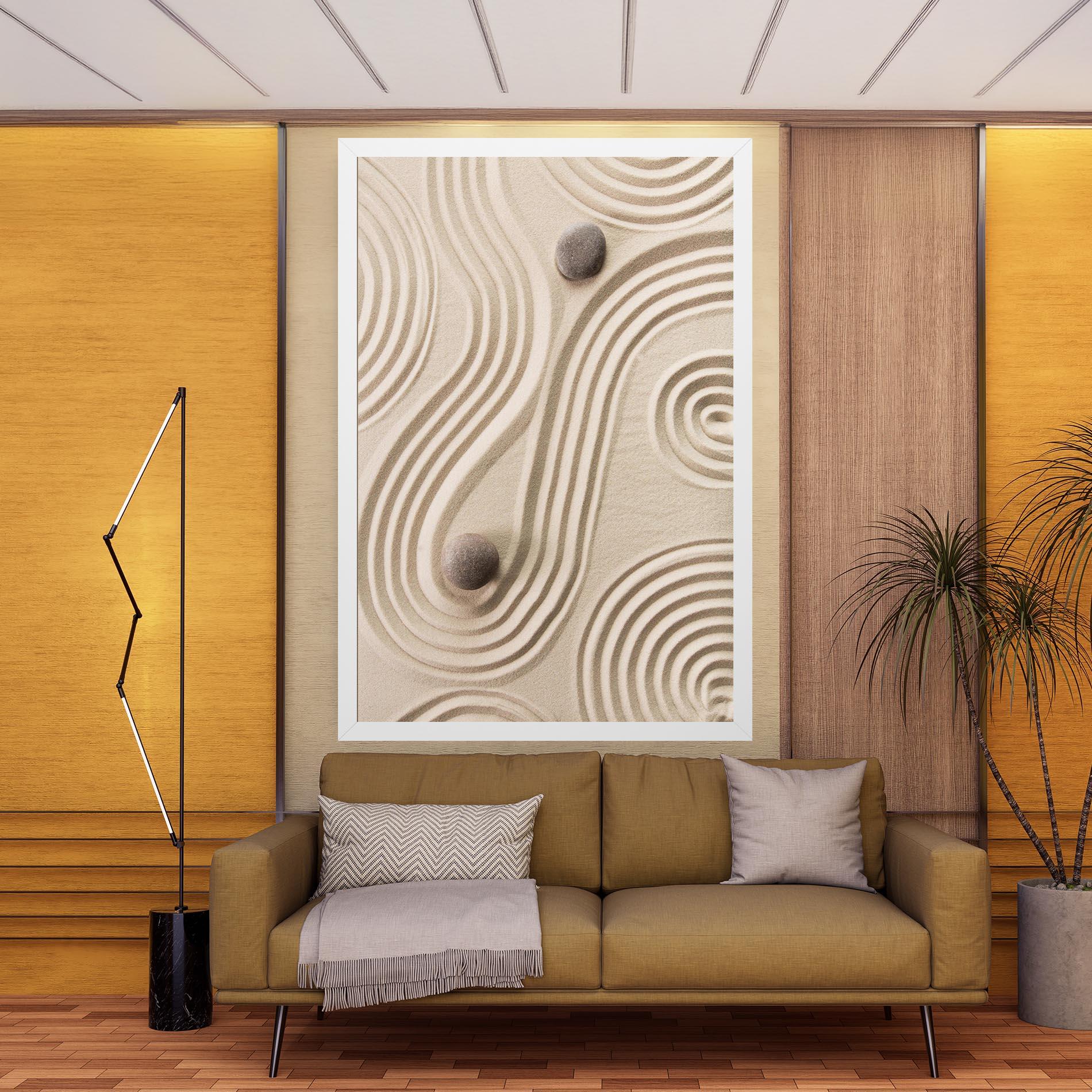 Leinwandbild Cream Zen Stones mockup 9