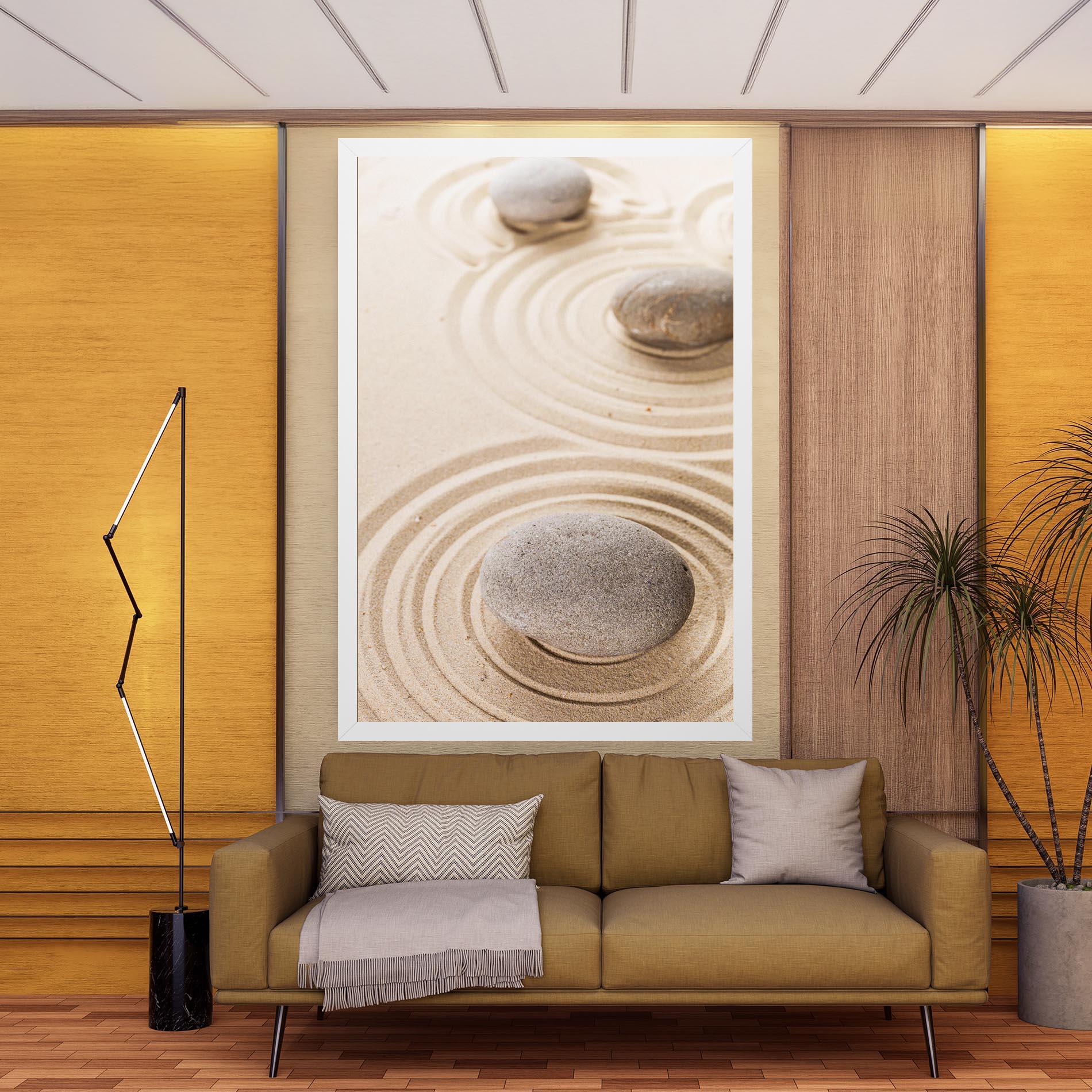 Leinwandbild Meditation Cream Stone mockup 9