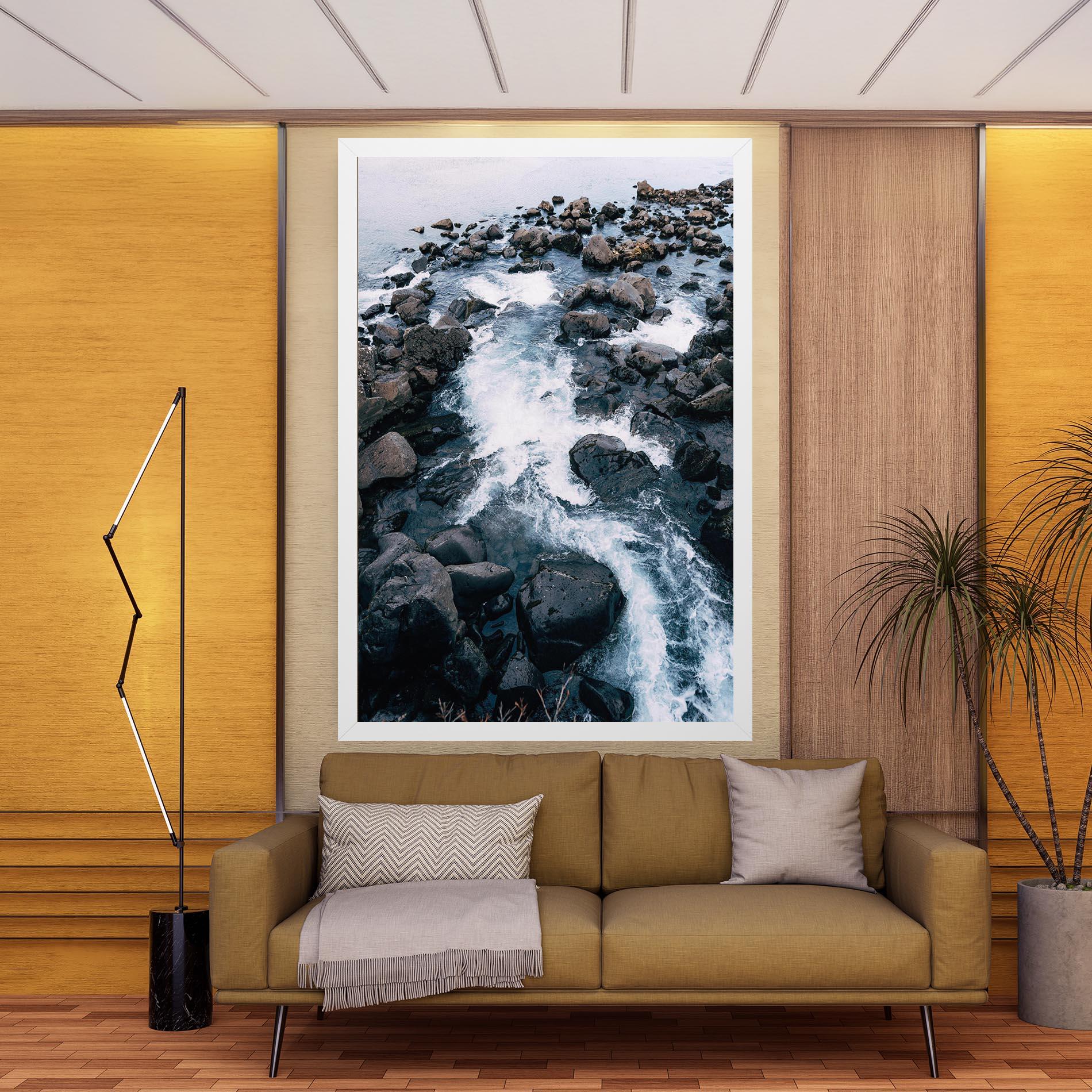 Leinwandbild Mountain River Rock mockup 9