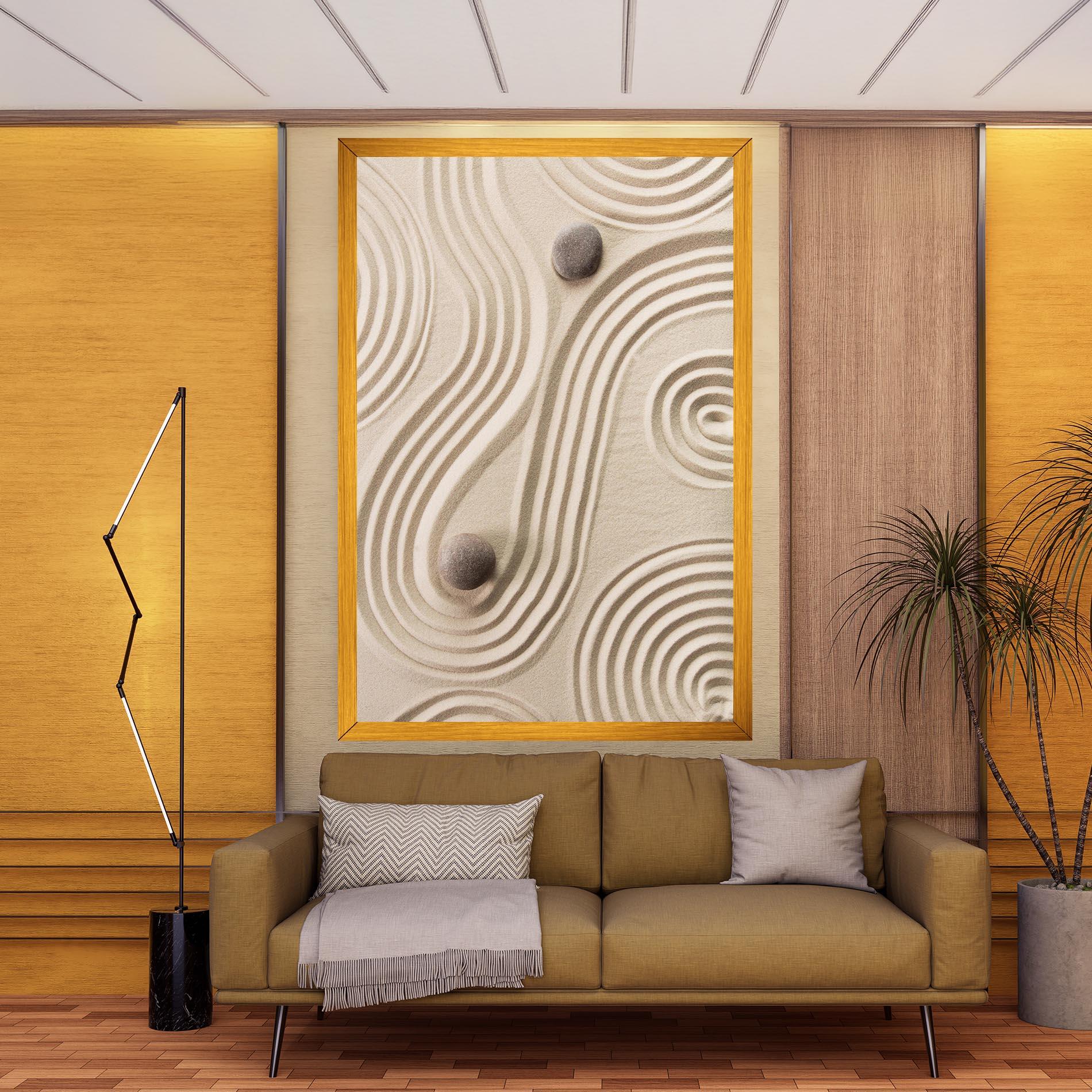 Leinwandbild Cream Zen Stones mockup 9