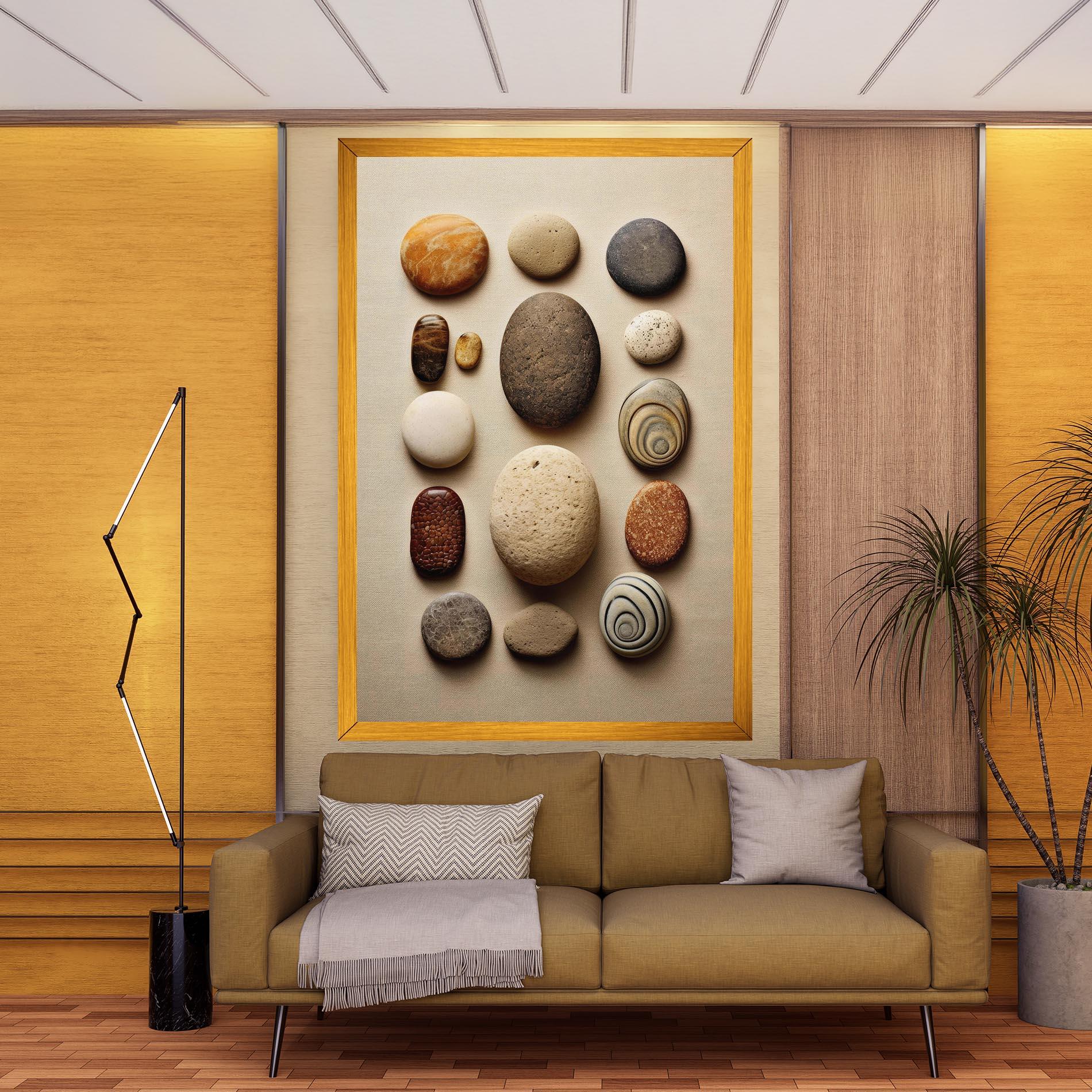 Leinwandbild Massage Stones Sand mockup 9