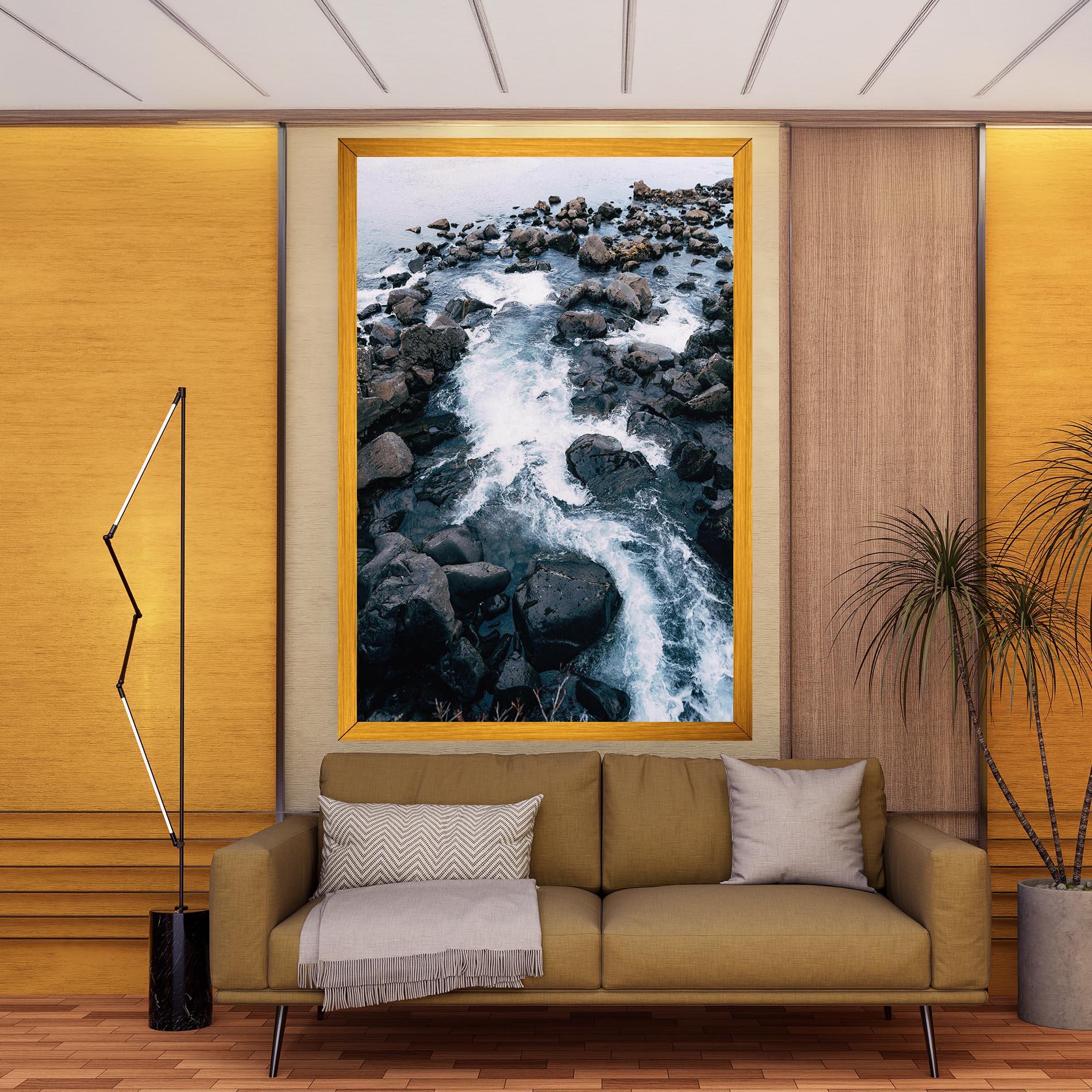Leinwandbild Mountain River Rock mockup 9