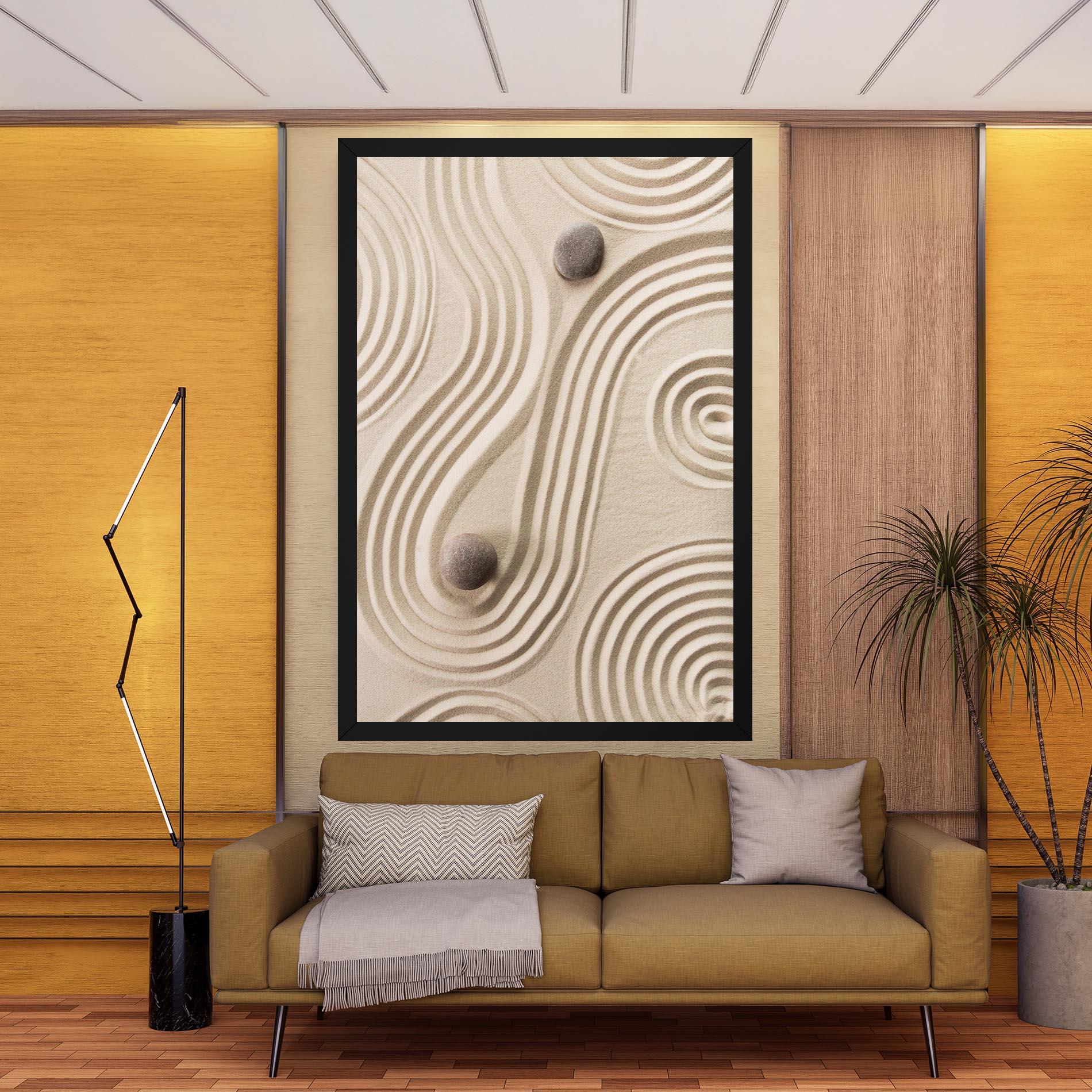 Leinwandbild Cream Zen Stones mockup 9