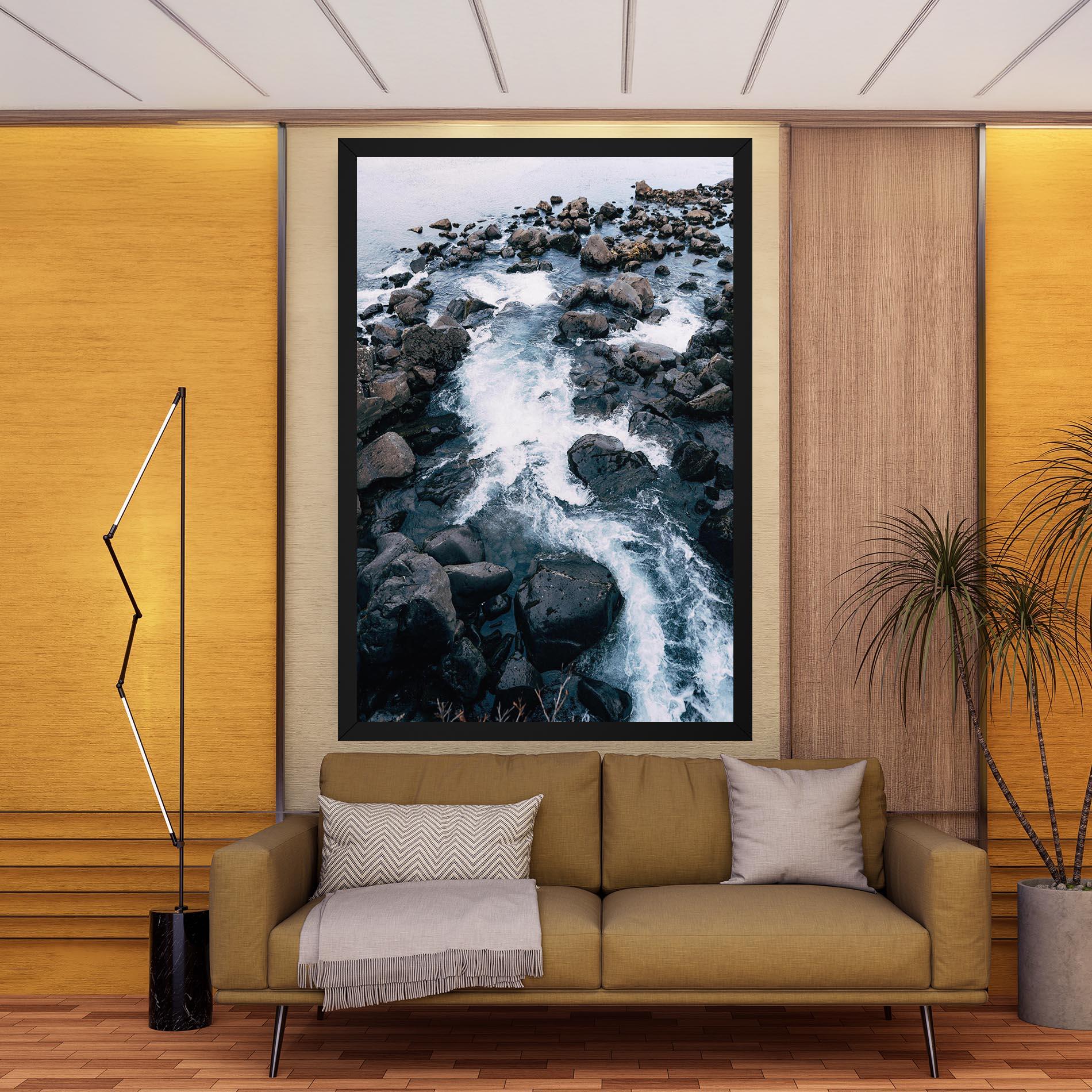 Leinwandbild Mountain River Rock mockup 9