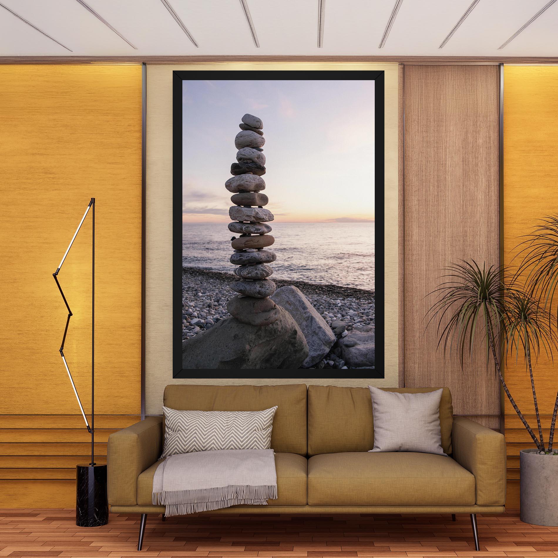 Leinwandbild Pebbles Seaside mockup 9