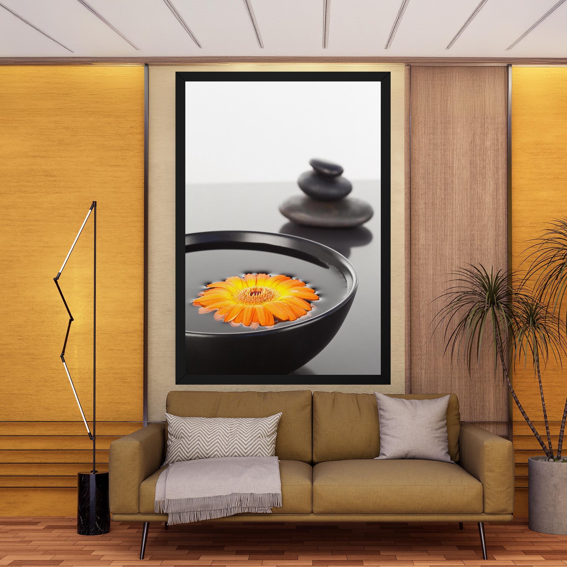 Leinwandbild Stone Orange Flower mockup 9