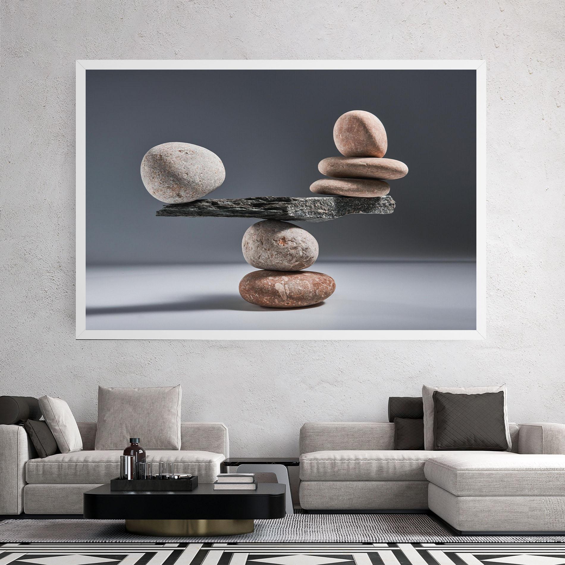 Leinwandbild Balancing Pebbles mockup 2