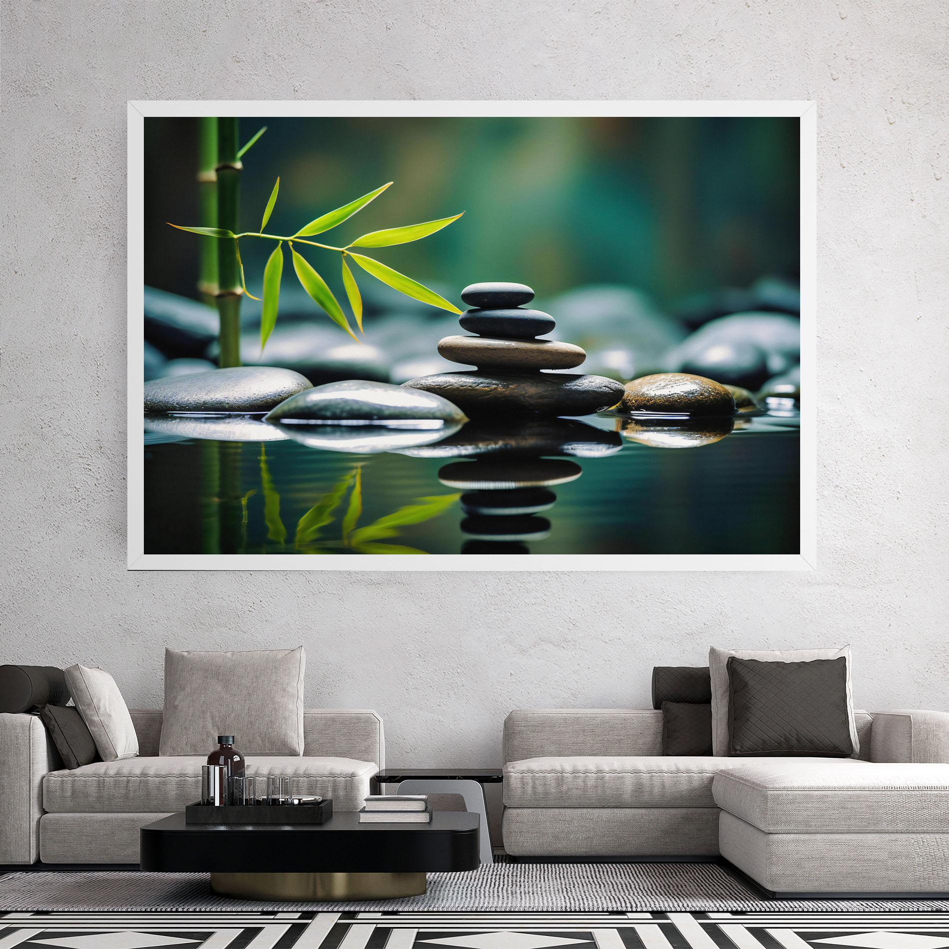 Leinwandbild Bamboo Stones mockup 2