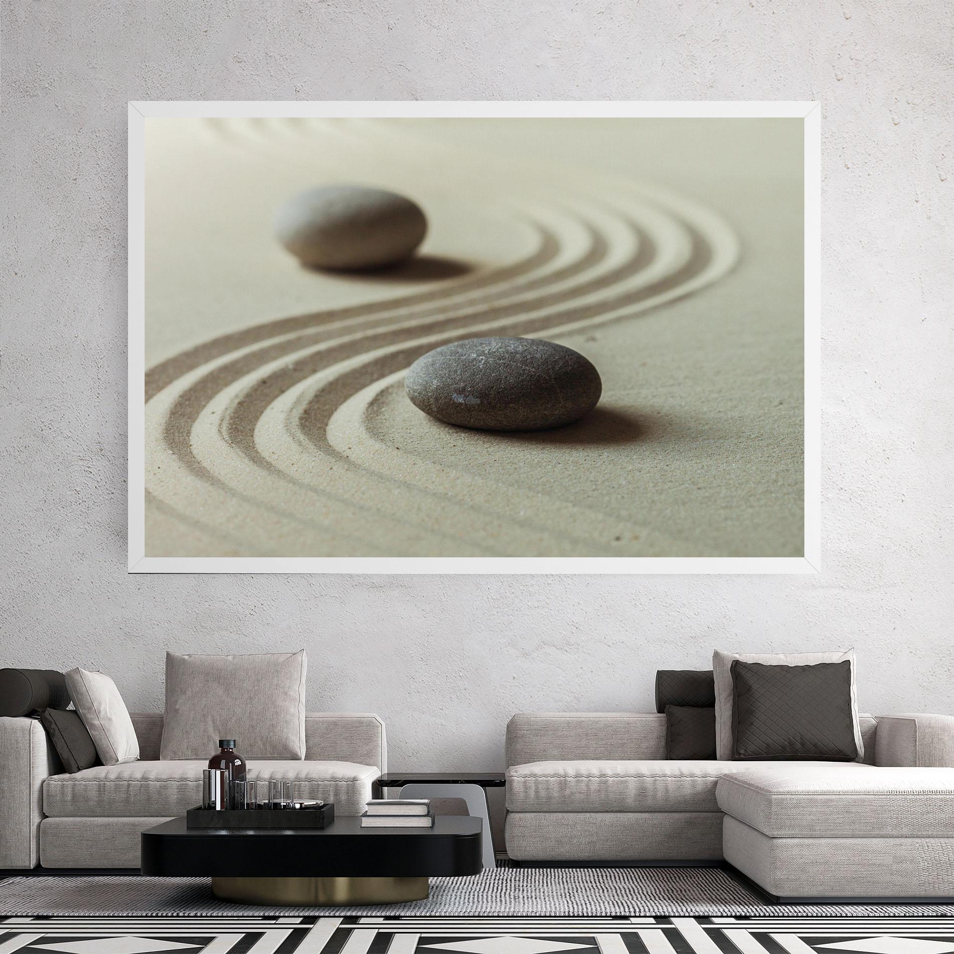 Leinwandbild Cream Sand Stones mockup 2