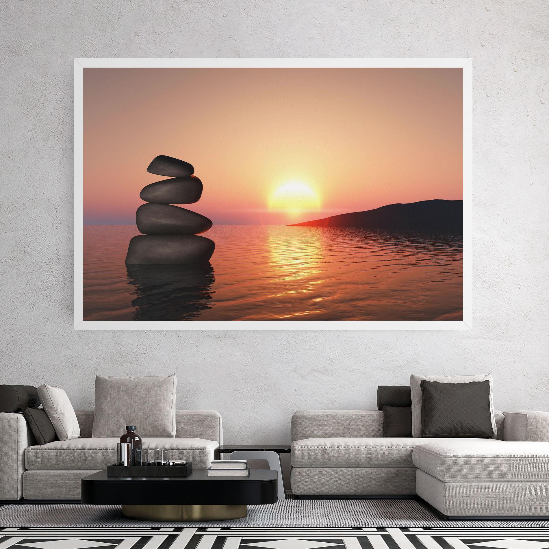 Leinwandbild Peace And Sunset mockup 2