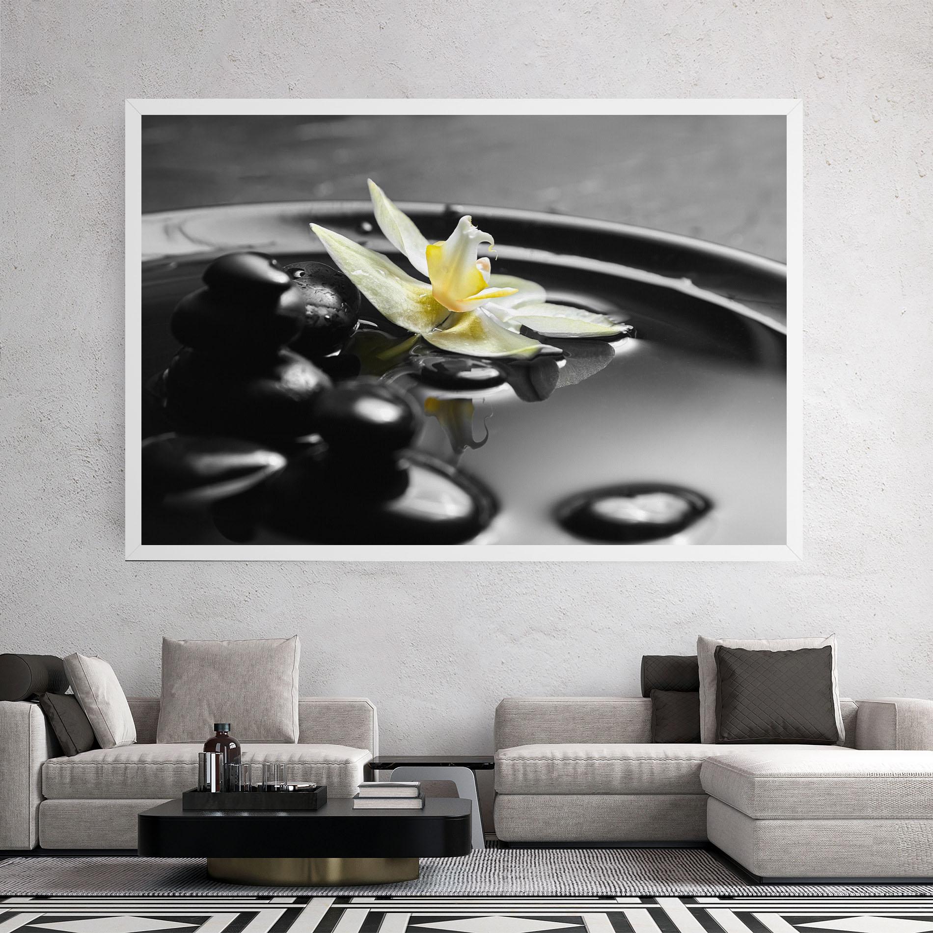 Leinwandbild Pebbles Yellow Flower mockup 2