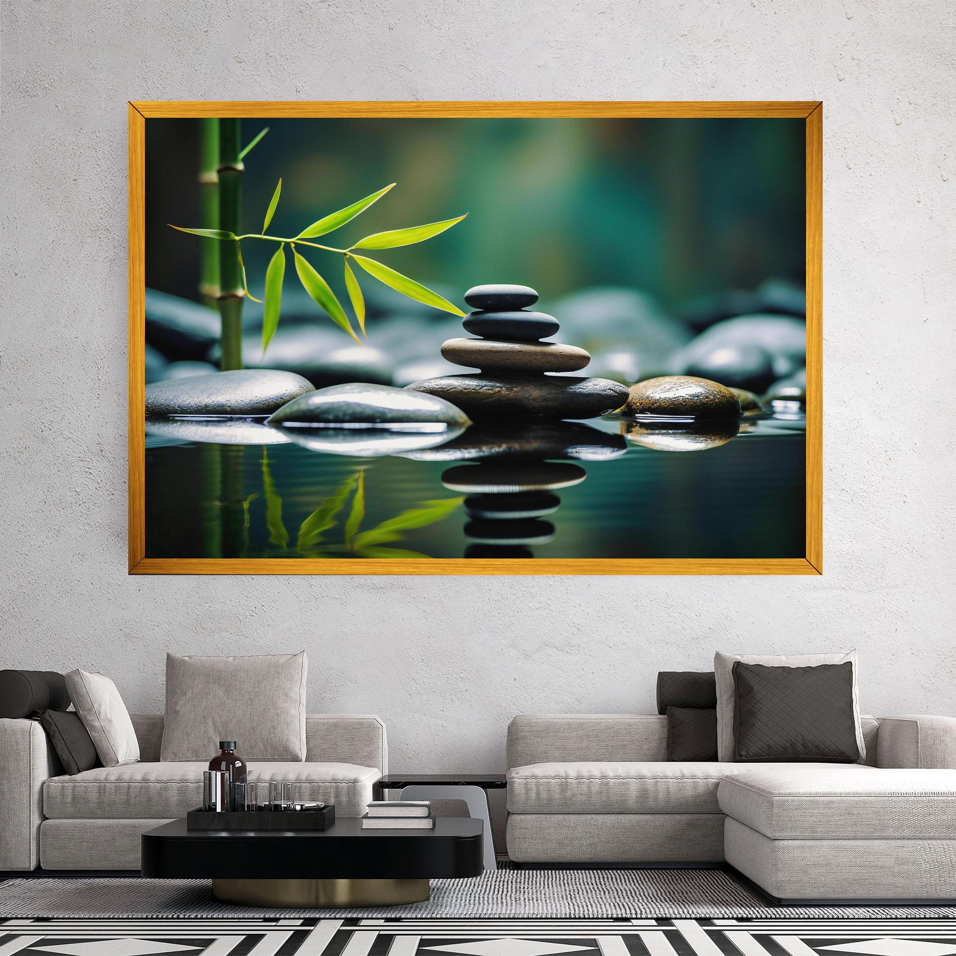 Leinwandbild Bamboo Stones mockup 2