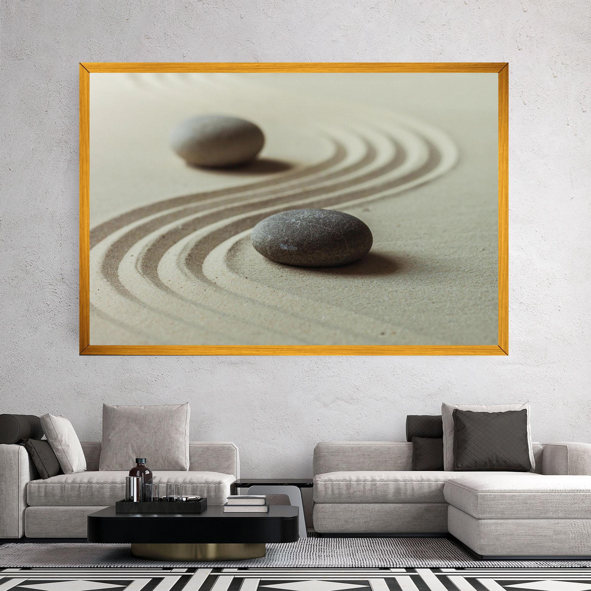 Leinwandbild Cream Sand Stones mockup 2