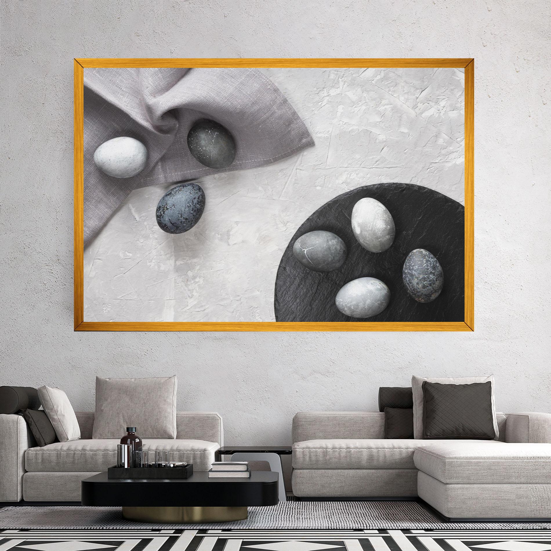 Leinwandbild Eggs Stone mockup 2