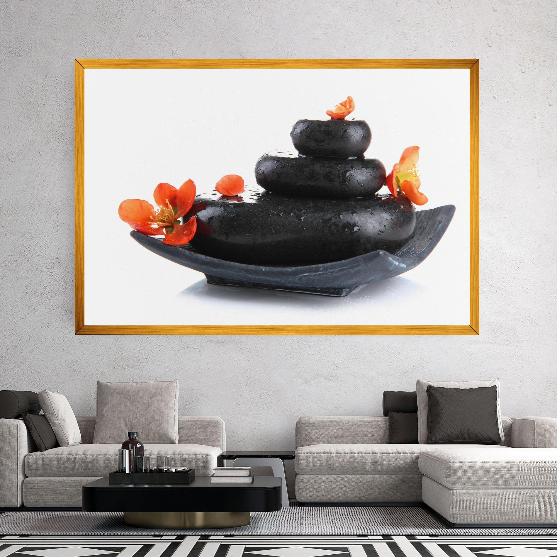 Leinwandbild Spa Stones Flowers mockup 2