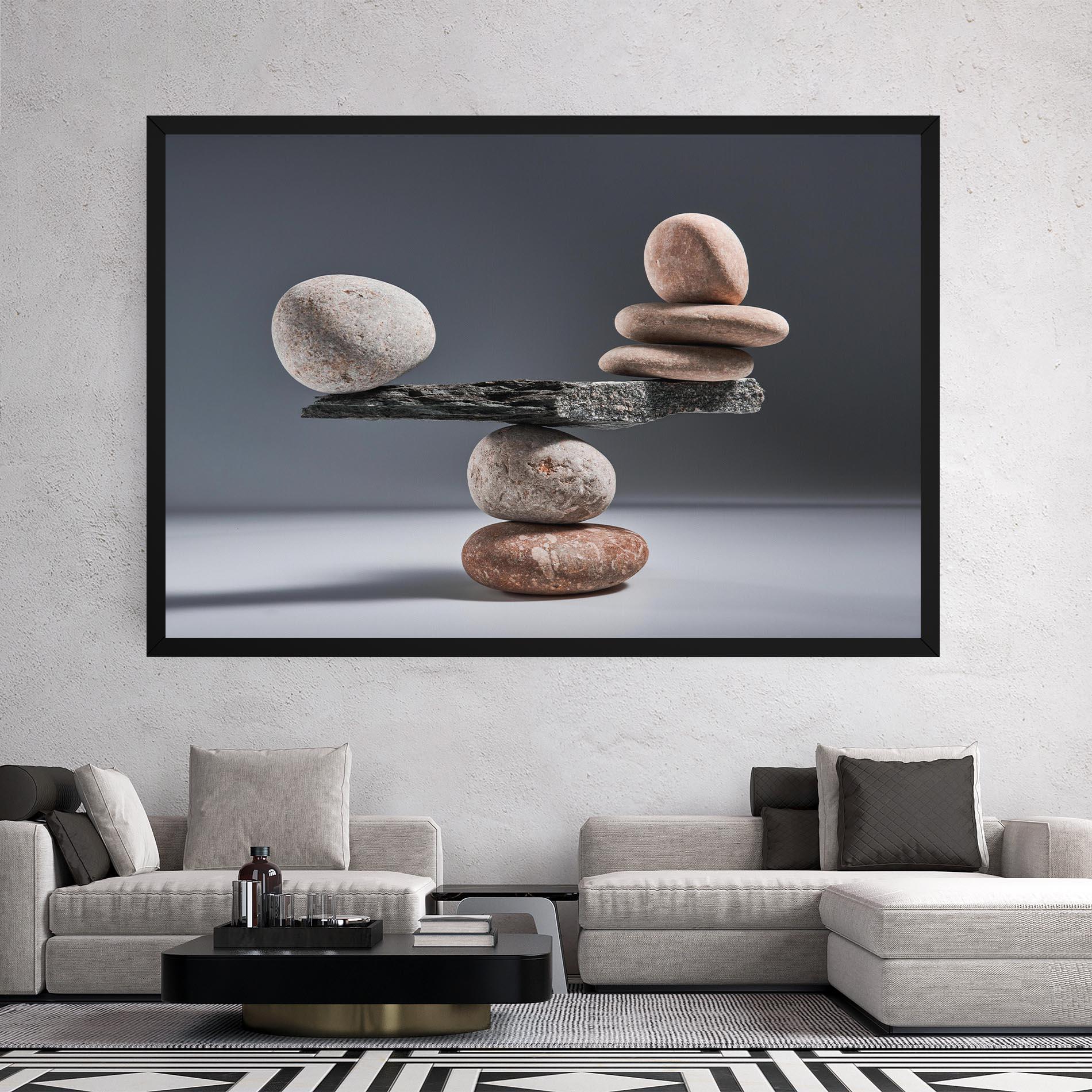 Leinwandbild Balancing Pebbles mockup 2