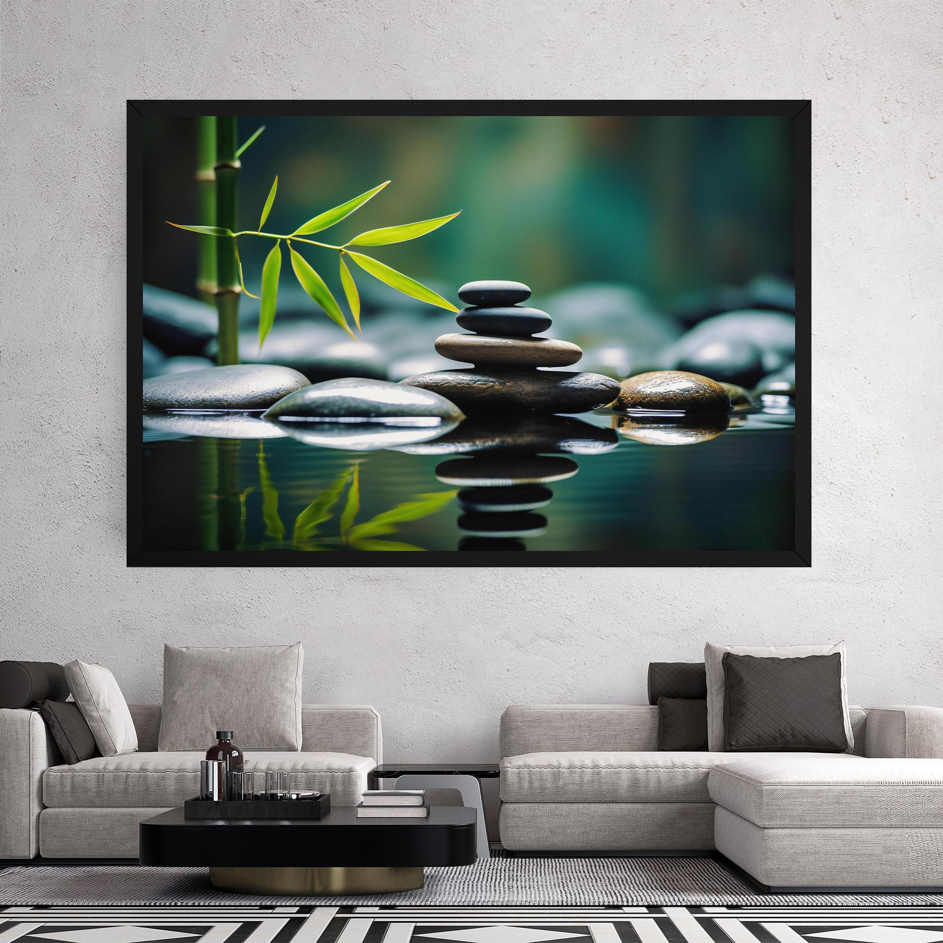 Leinwandbild Bamboo Stones mockup 2