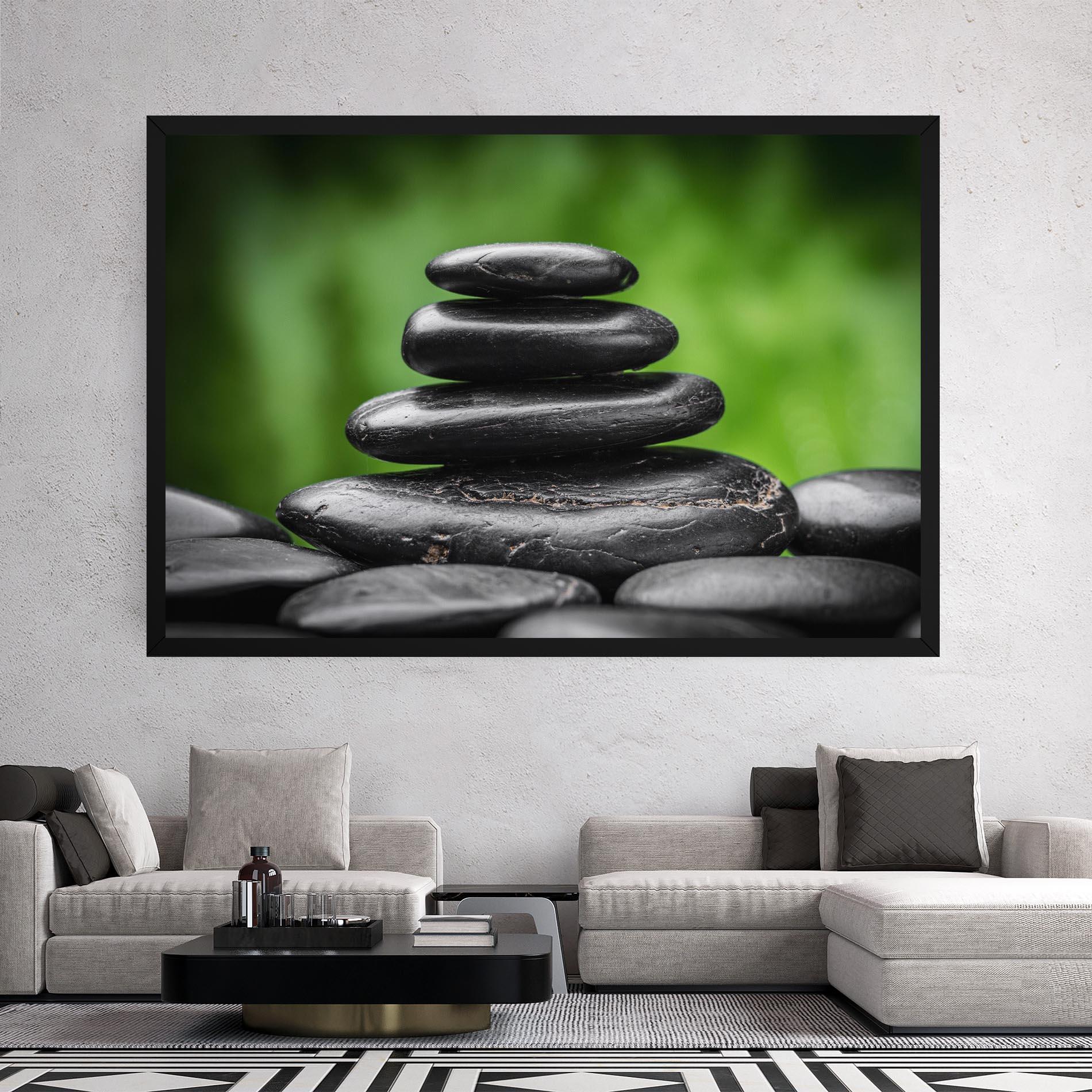 Leinwandbild Black Stone Meditation mockup 2
