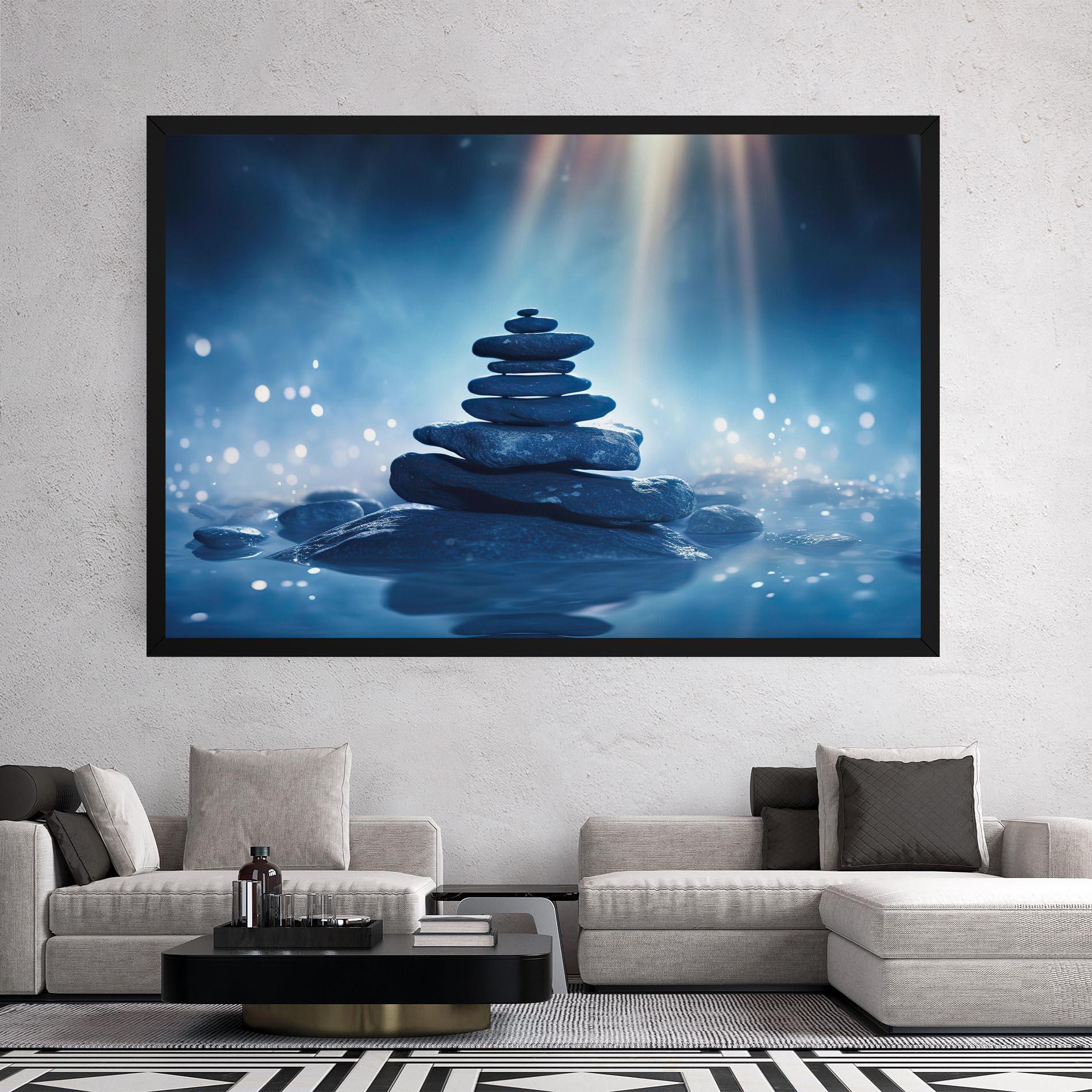 Leinwandbild Blue Light Stone mockup 2
