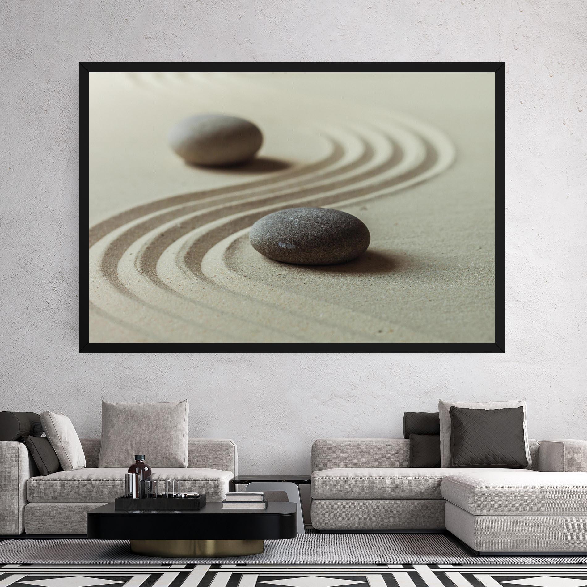 Leinwandbild Cream Sand Stones mockup 2