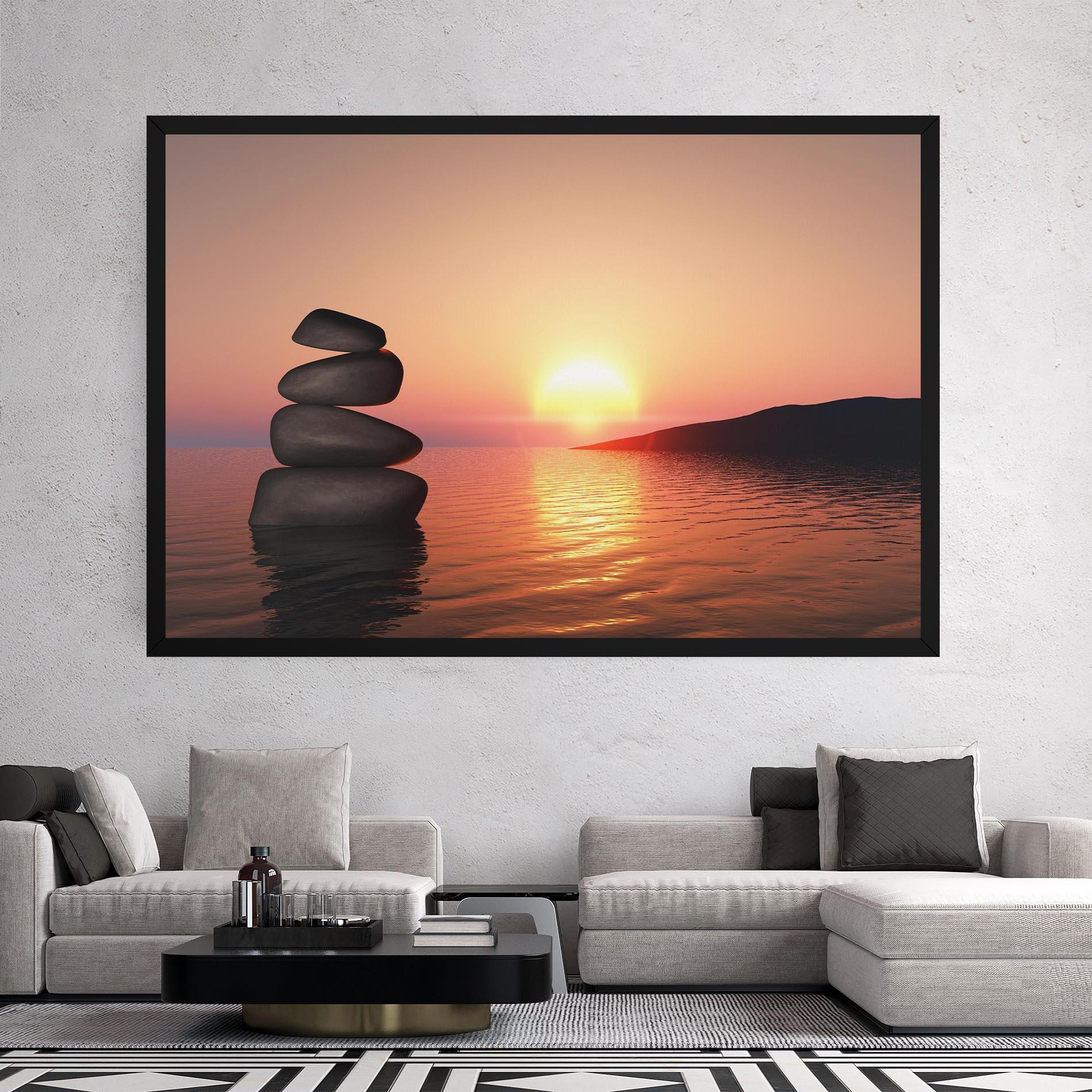 Leinwandbild Peace And Sunset mockup 2