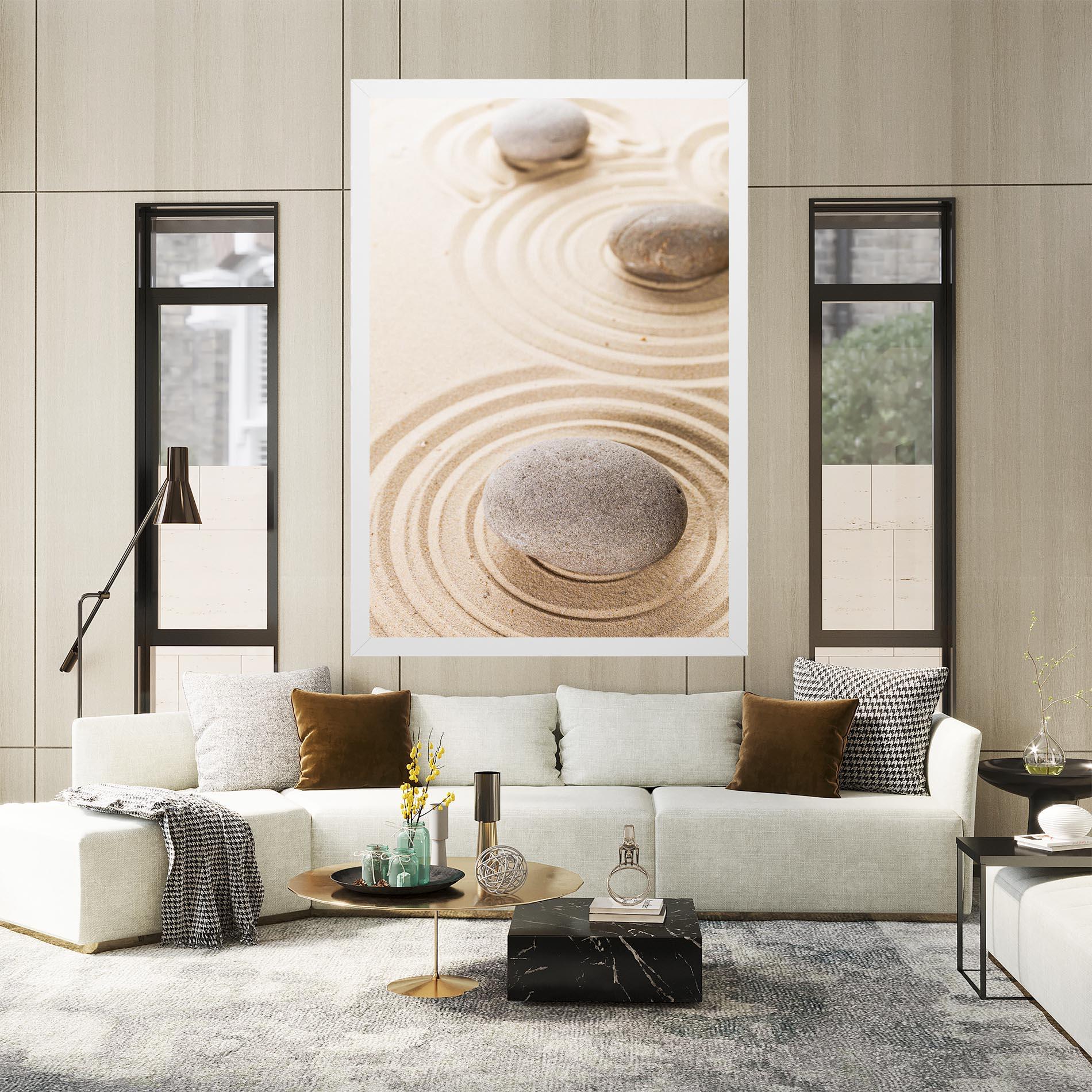 Leinwandbild Meditation Cream Stone mockup 2