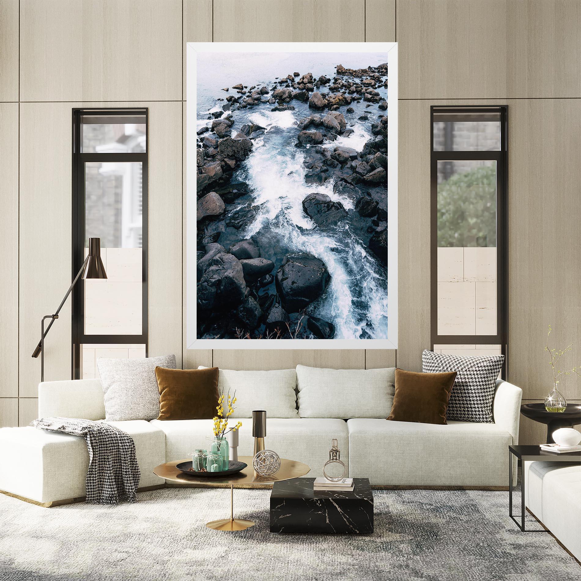 Leinwandbild Mountain River Rock mockup 2