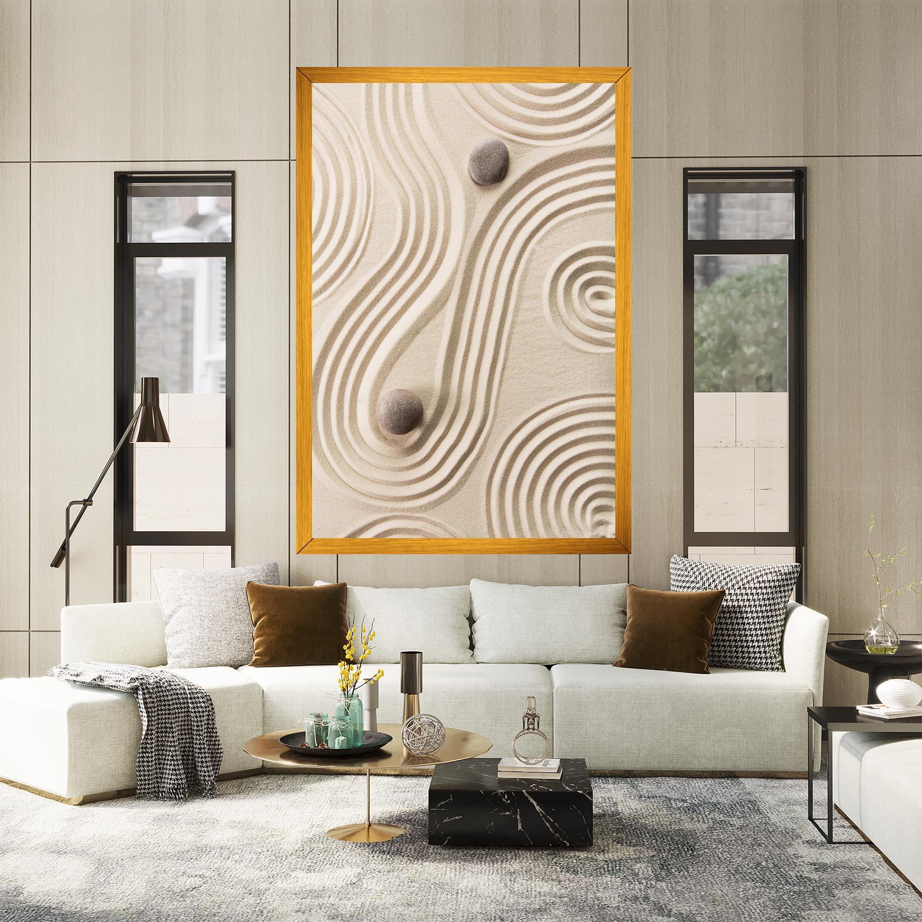 Leinwandbild Cream Zen Stones mockup 2