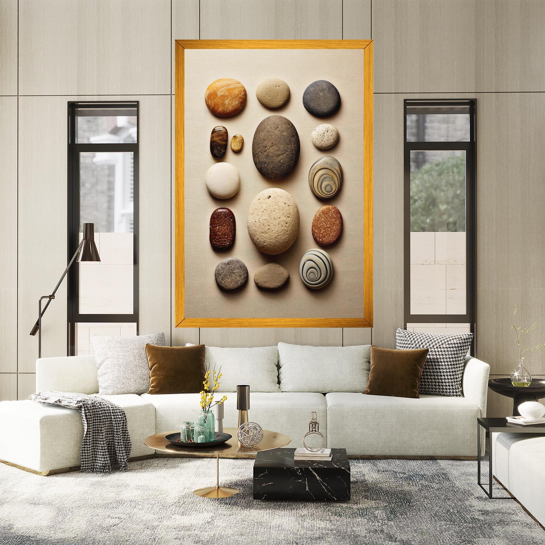 Leinwandbild Massage Stones Sand mockup 2