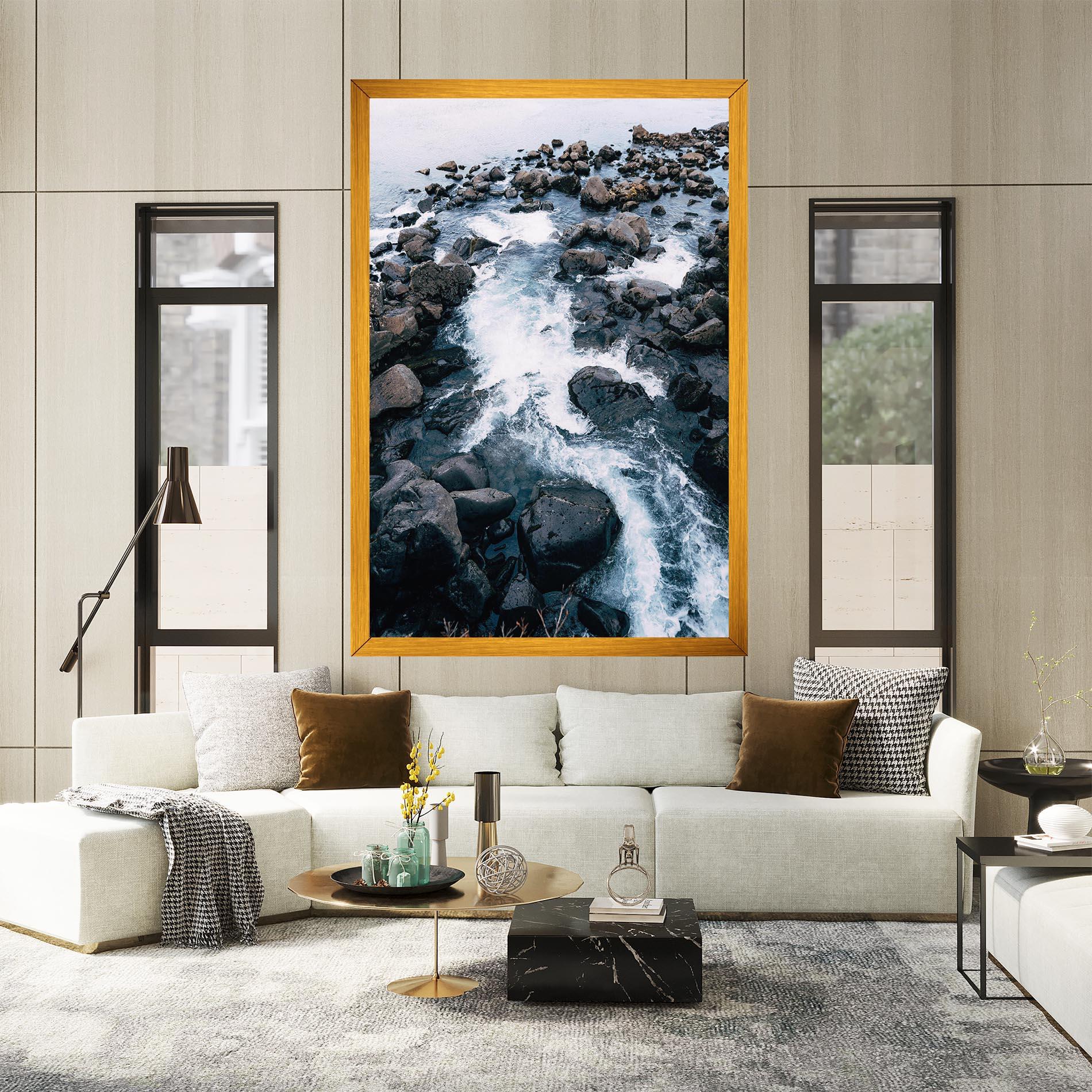 Leinwandbild Mountain River Rock mockup 2