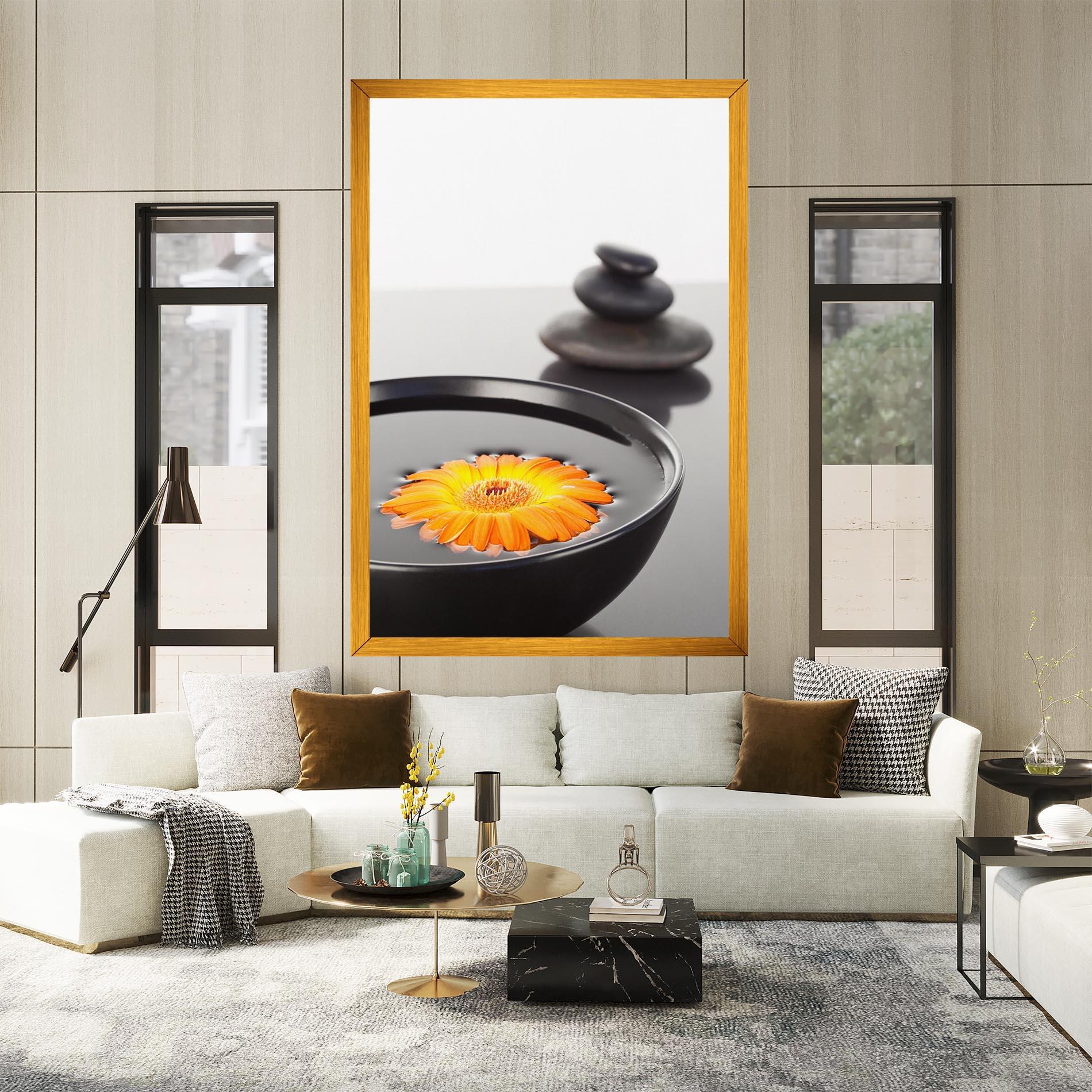 Leinwandbild Stone Orange Flower mockup 2