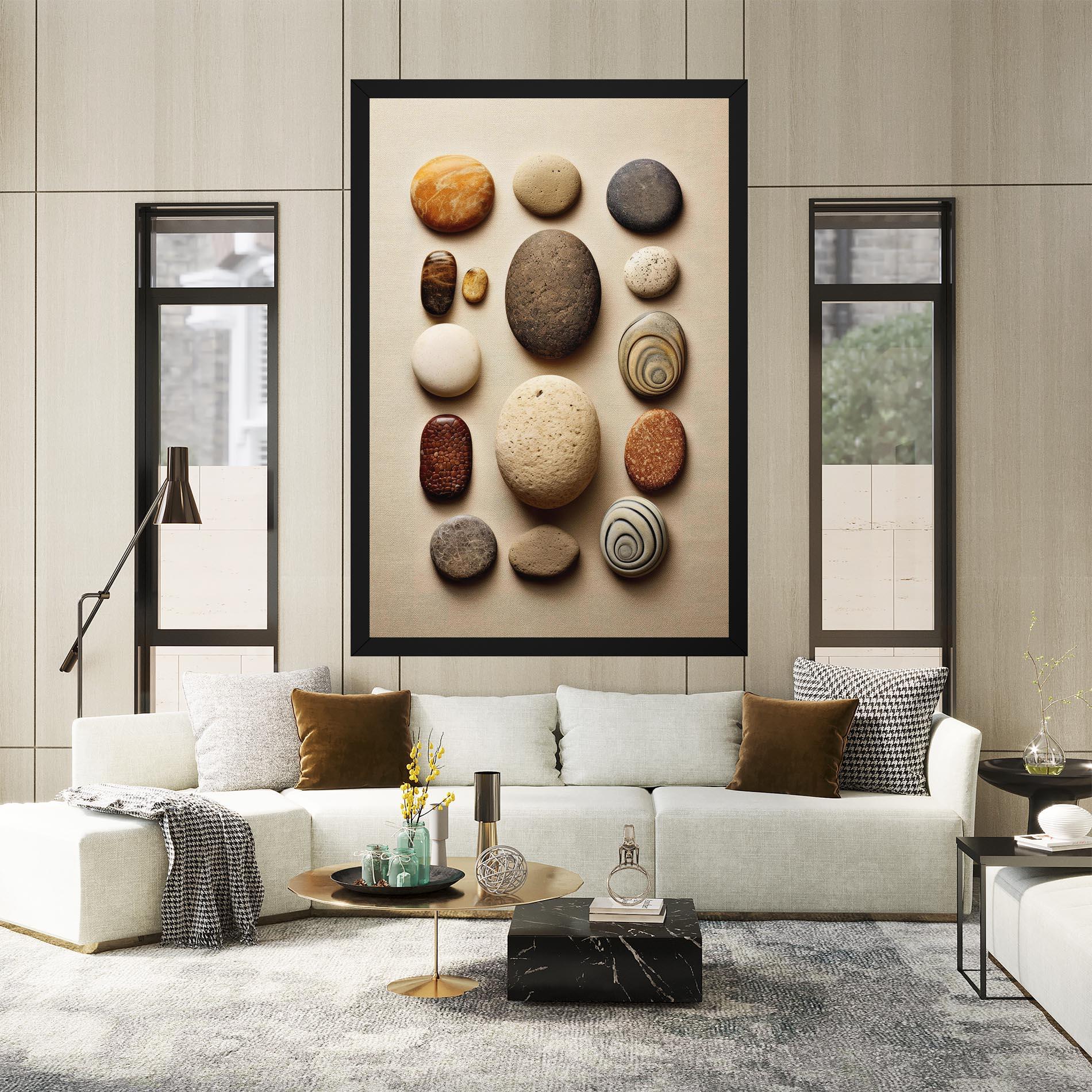 Leinwandbild Massage Stones Sand mockup 2