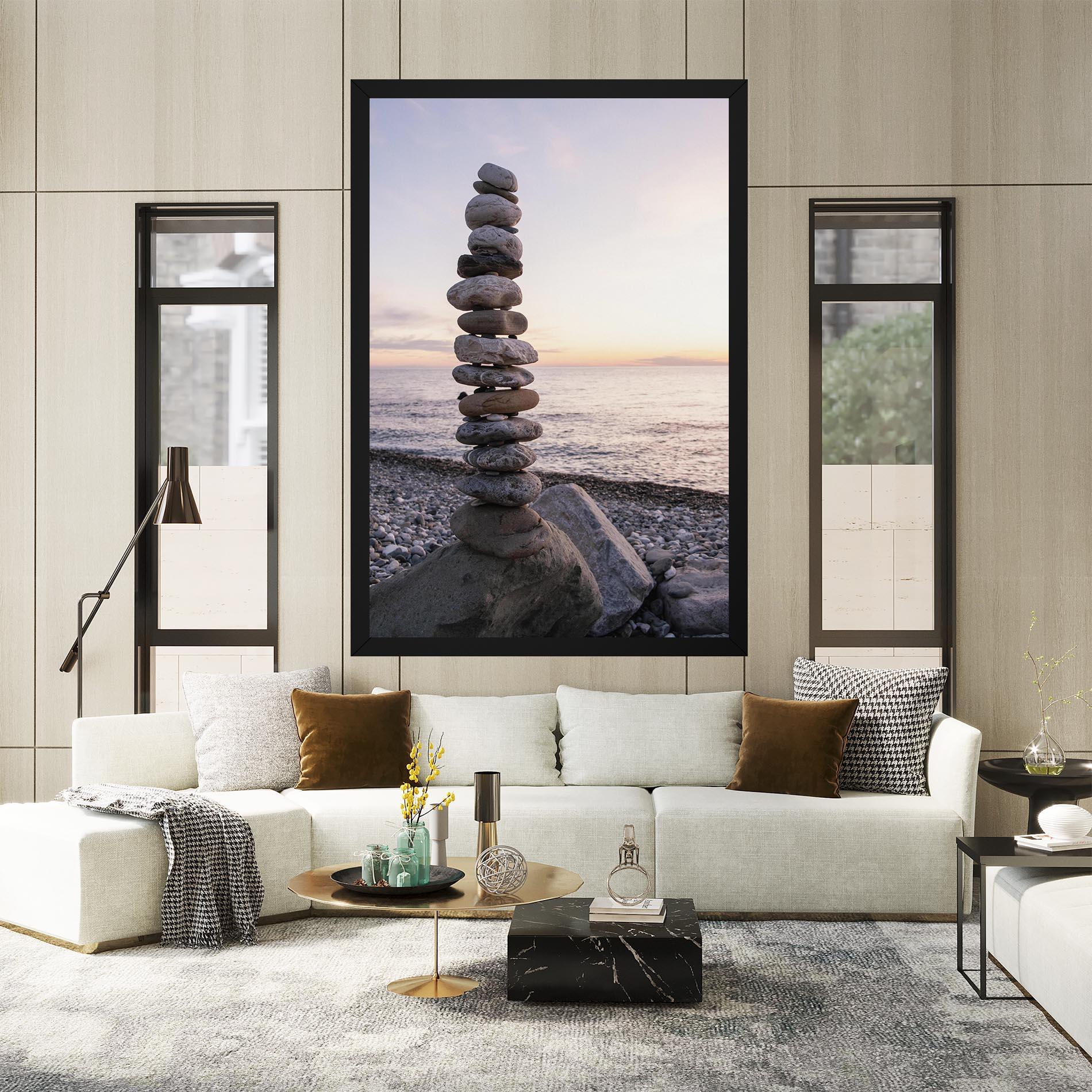 Leinwandbild Pebbles Seaside mockup 2