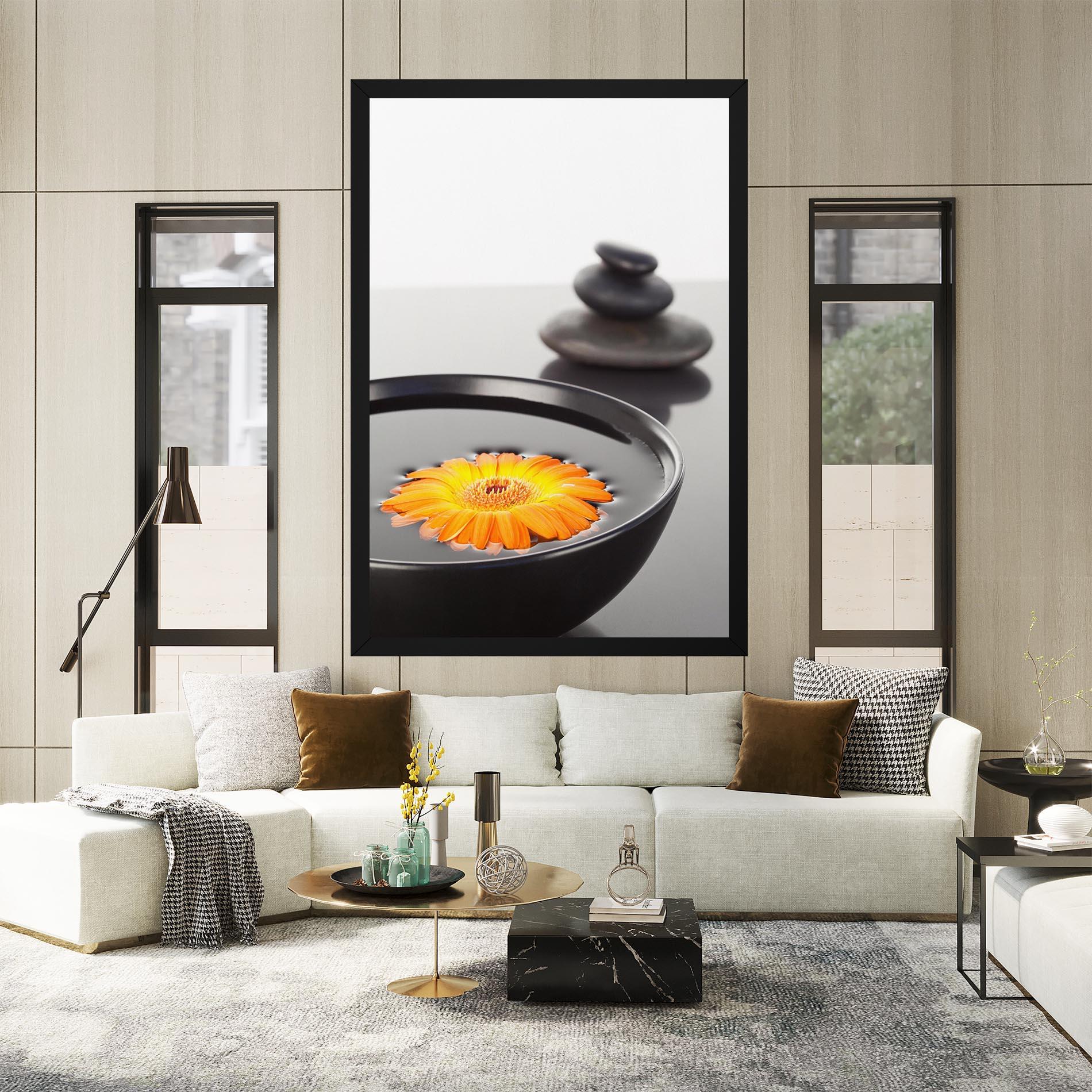 Leinwandbild Stone Orange Flower mockup 2